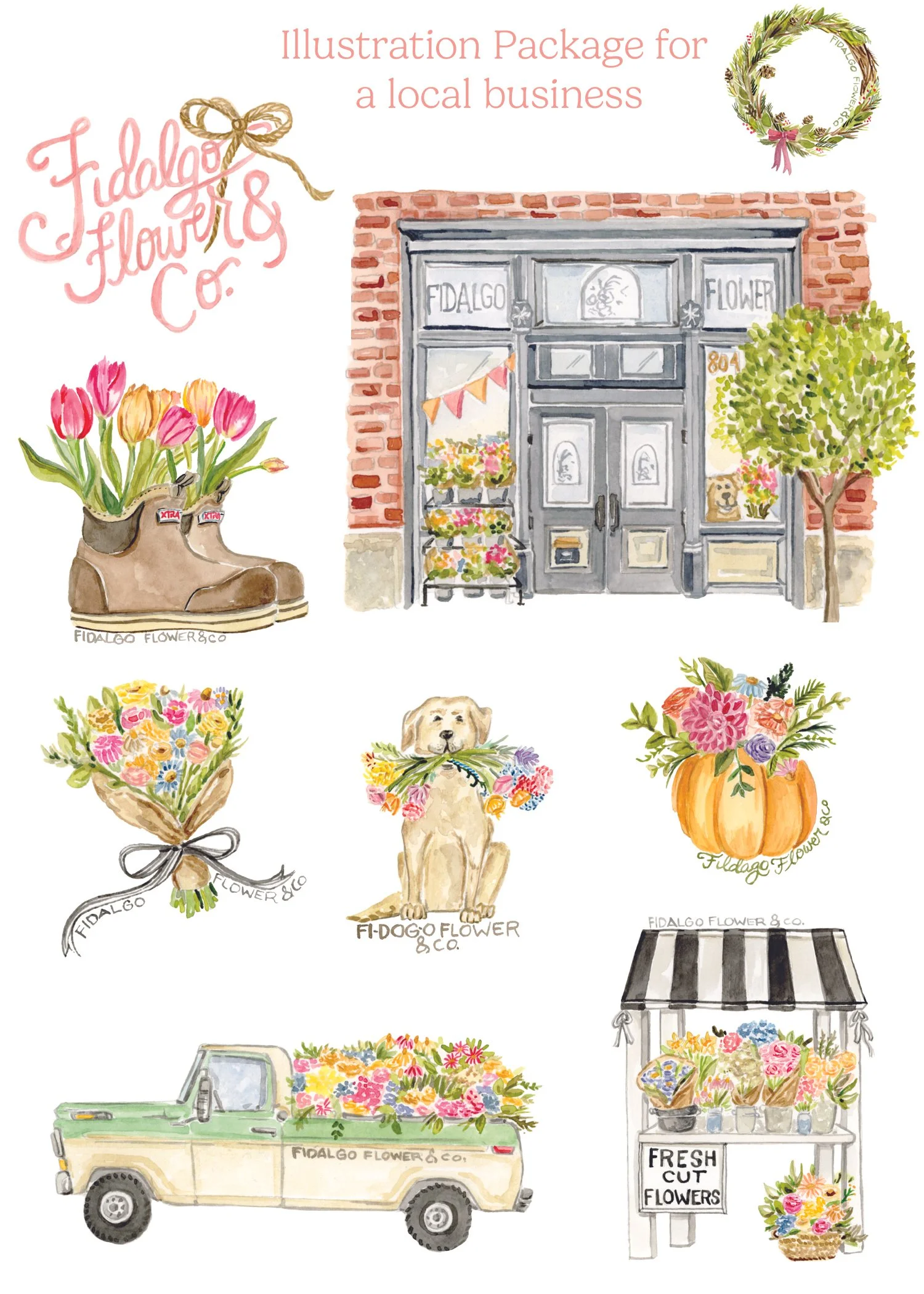 Fidalgo Flower & Co illustration package