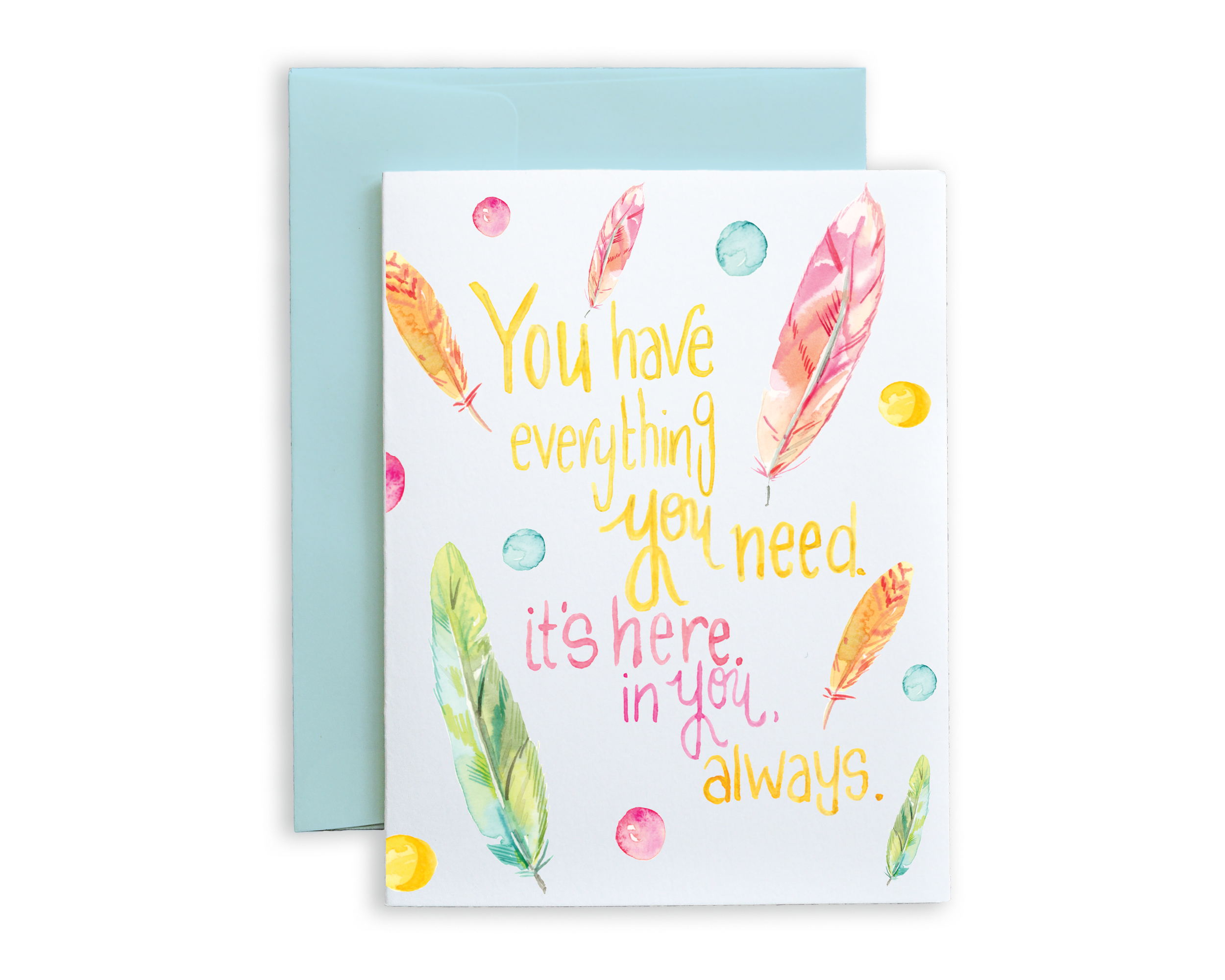 Feather Encouragement Card