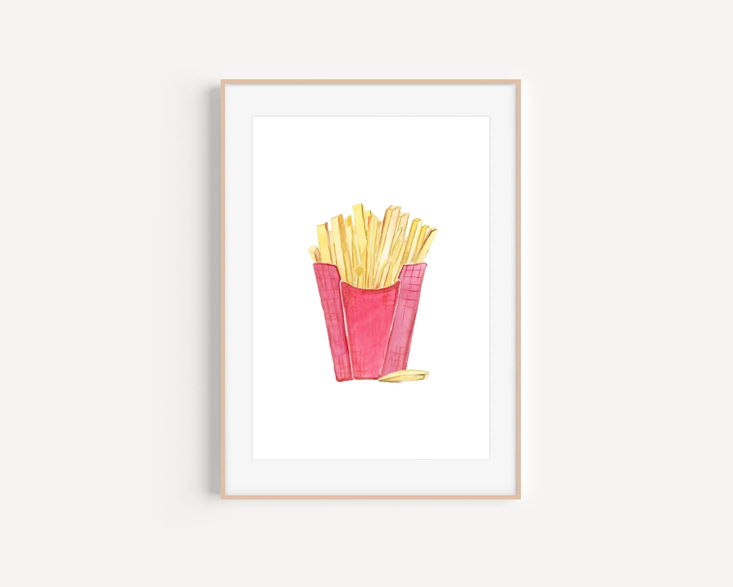 watercolor food fries art print