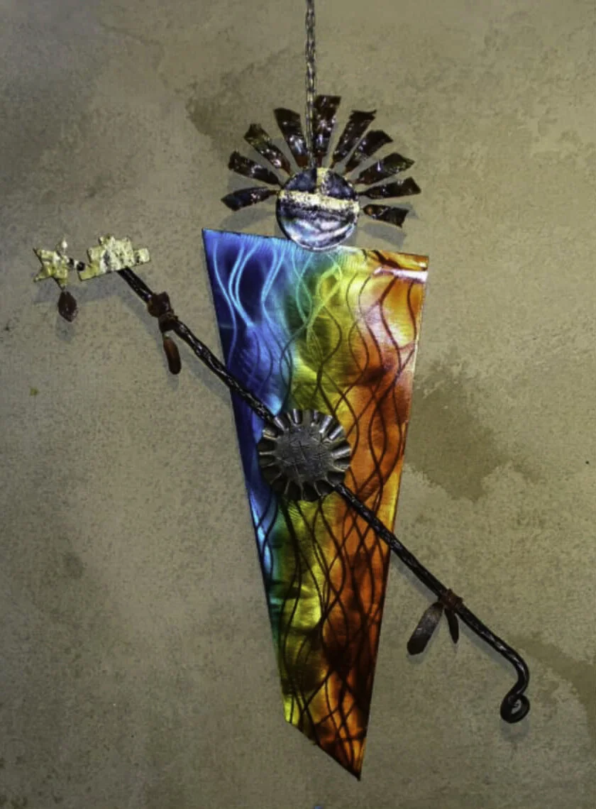 Colorful shaman wall hanging
