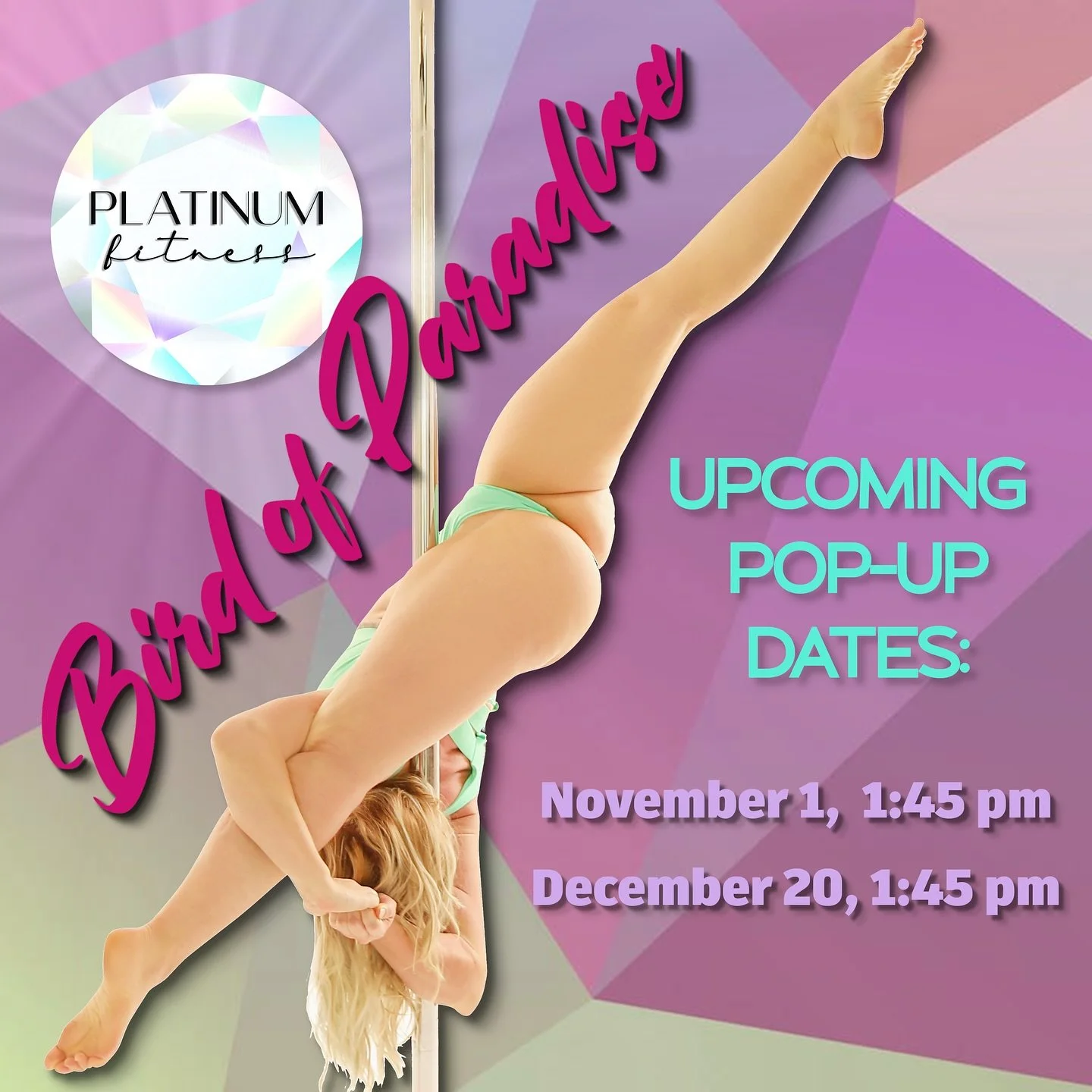 🕊️Bird of Paradise Pop-Up dates added!
💎 Sign up in Wellness Living:
💠Saturday, November 1, 1:45 pm
💠Saturday, December 20, 1:45 pm
This class will focus on proper technique to safely execute Bird of Paradise. Students will learn two basic ent