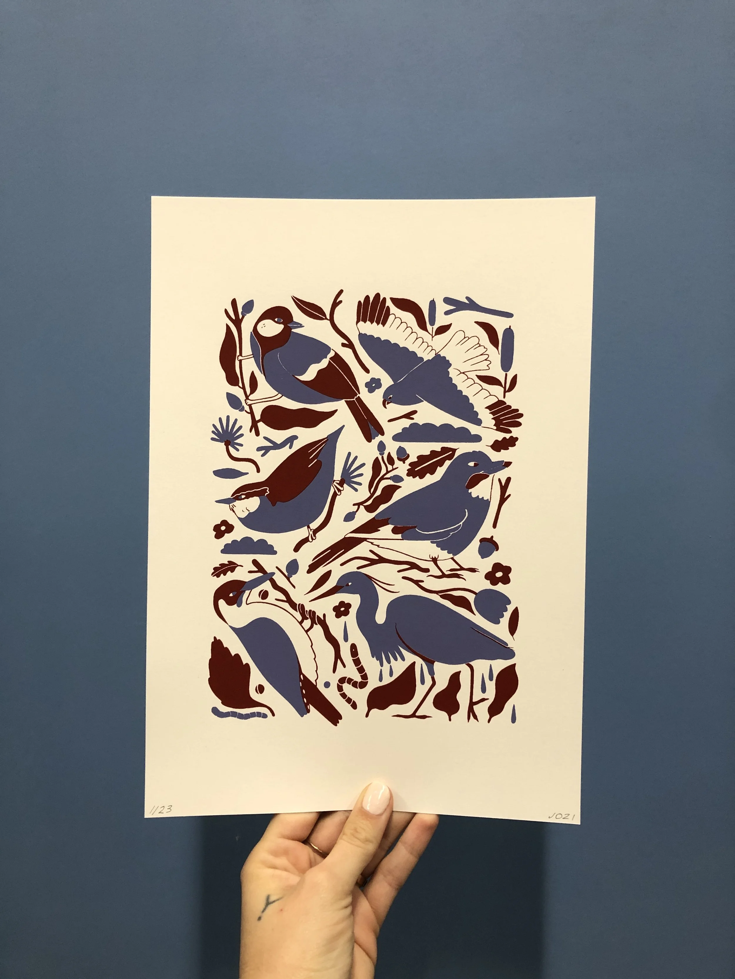 Birds - Screen printing A4