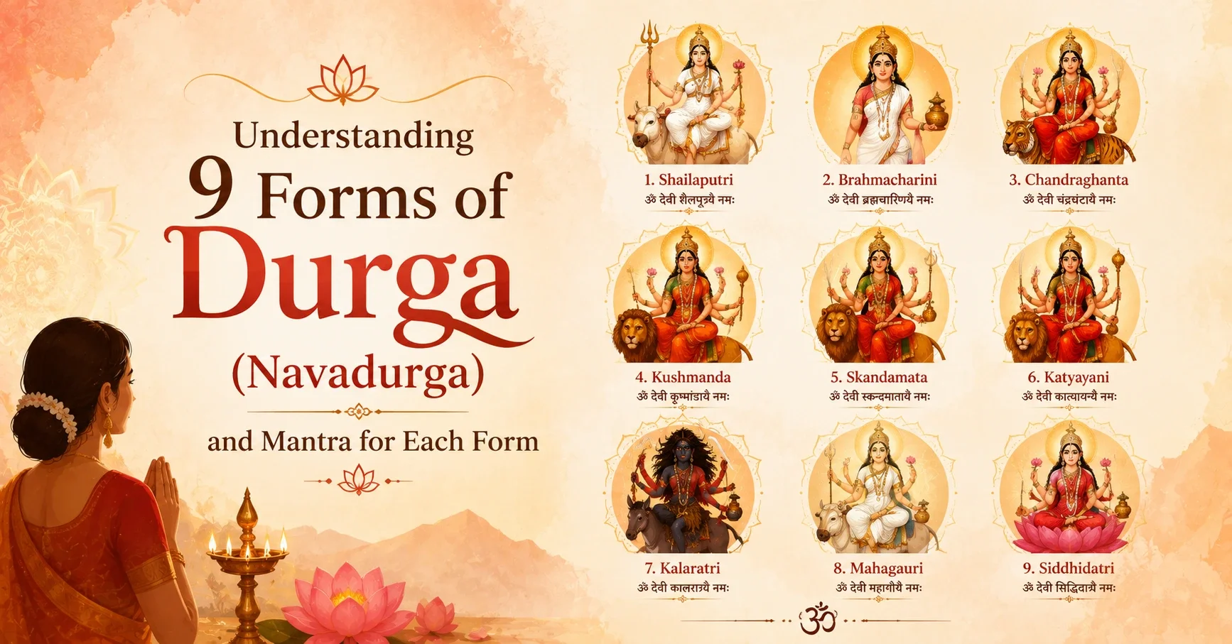 Understanding 9 Forms of Durga (Navadurga) and Mantra for Each Form