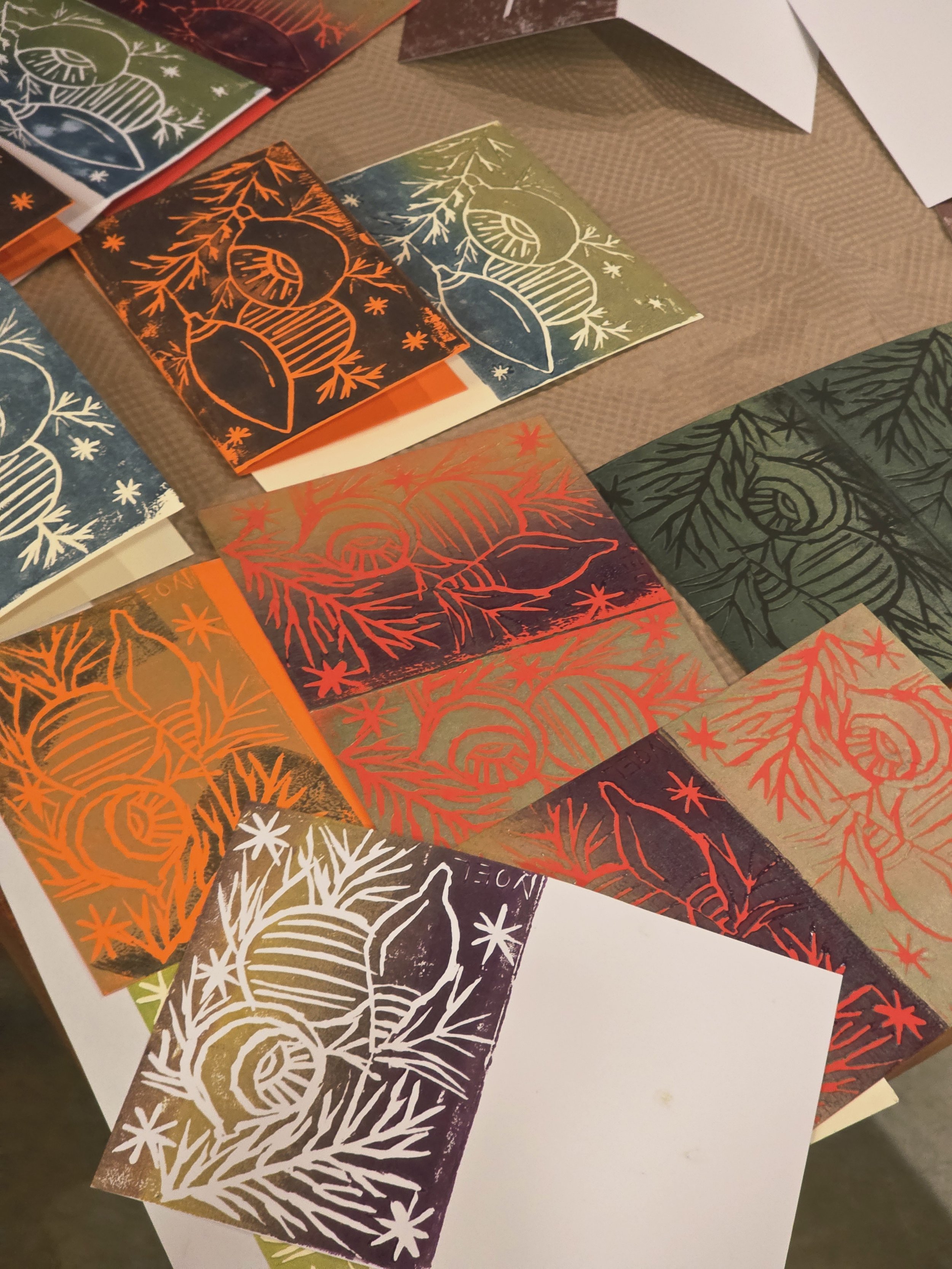 Lino Print Christmas Cards - £35