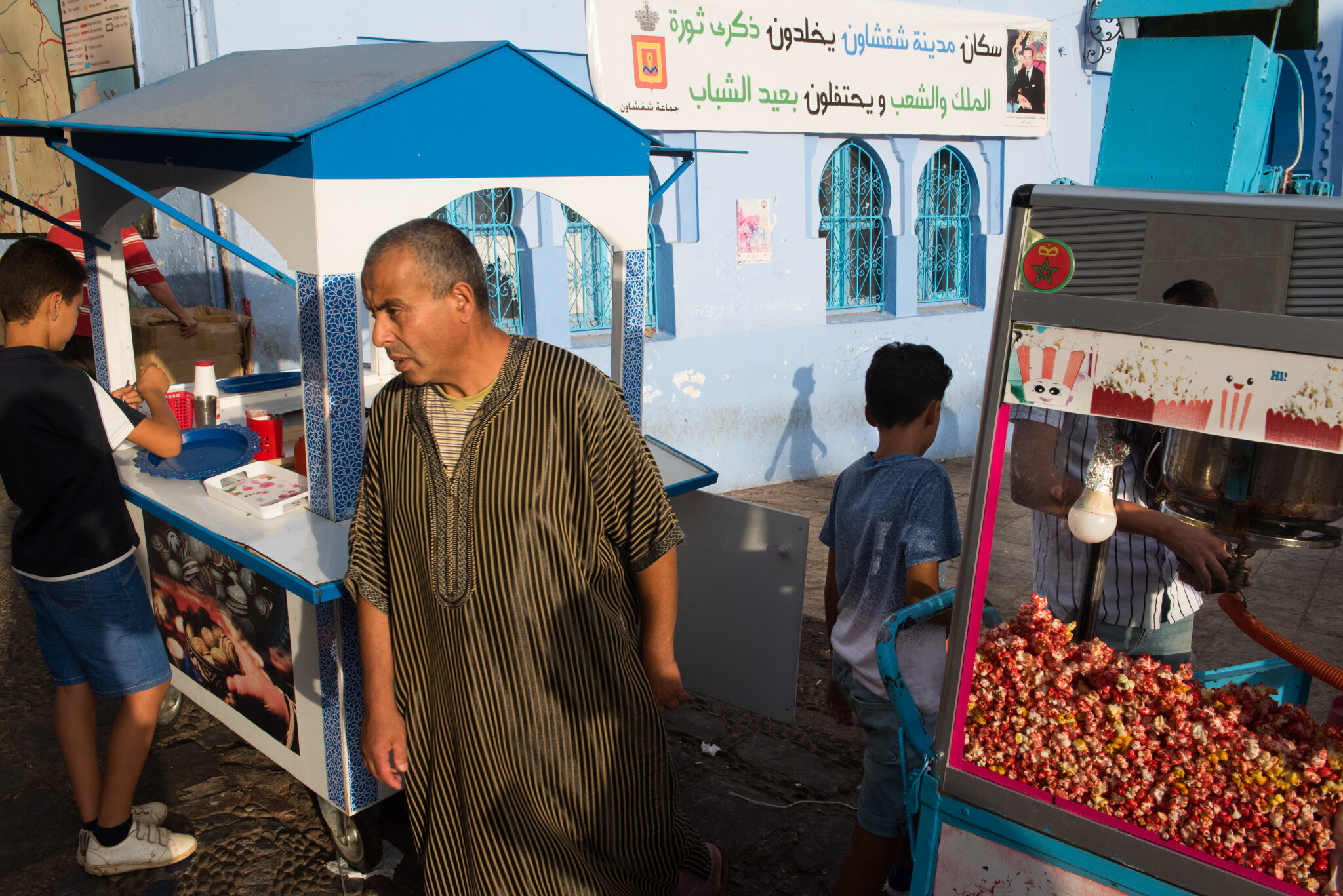    Morocco - Chefchaouen     Late day market. People out and about 