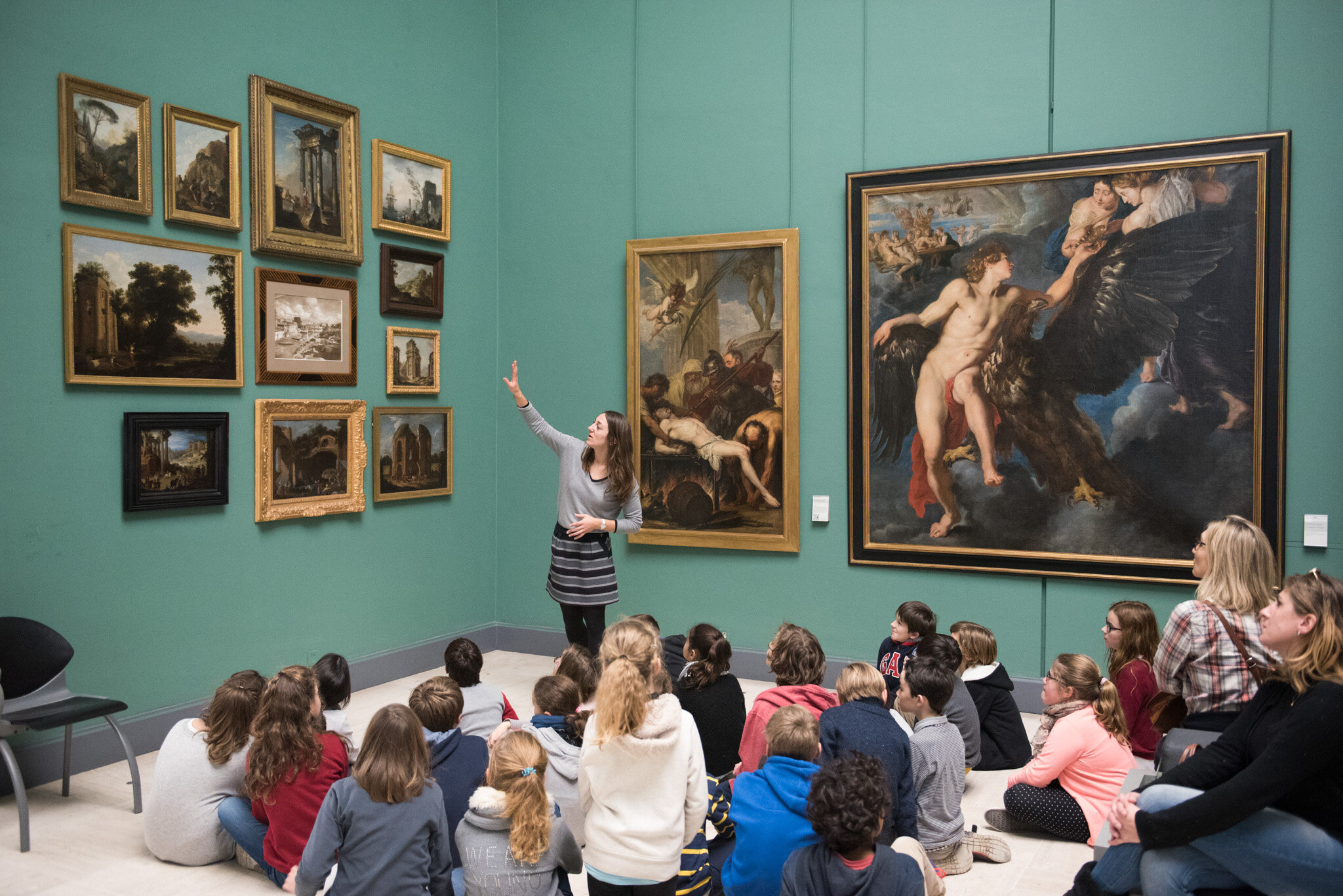    'Bordeaux' National Geographic U.K.    Beaux arts museum. Explaining paintings to school children. 