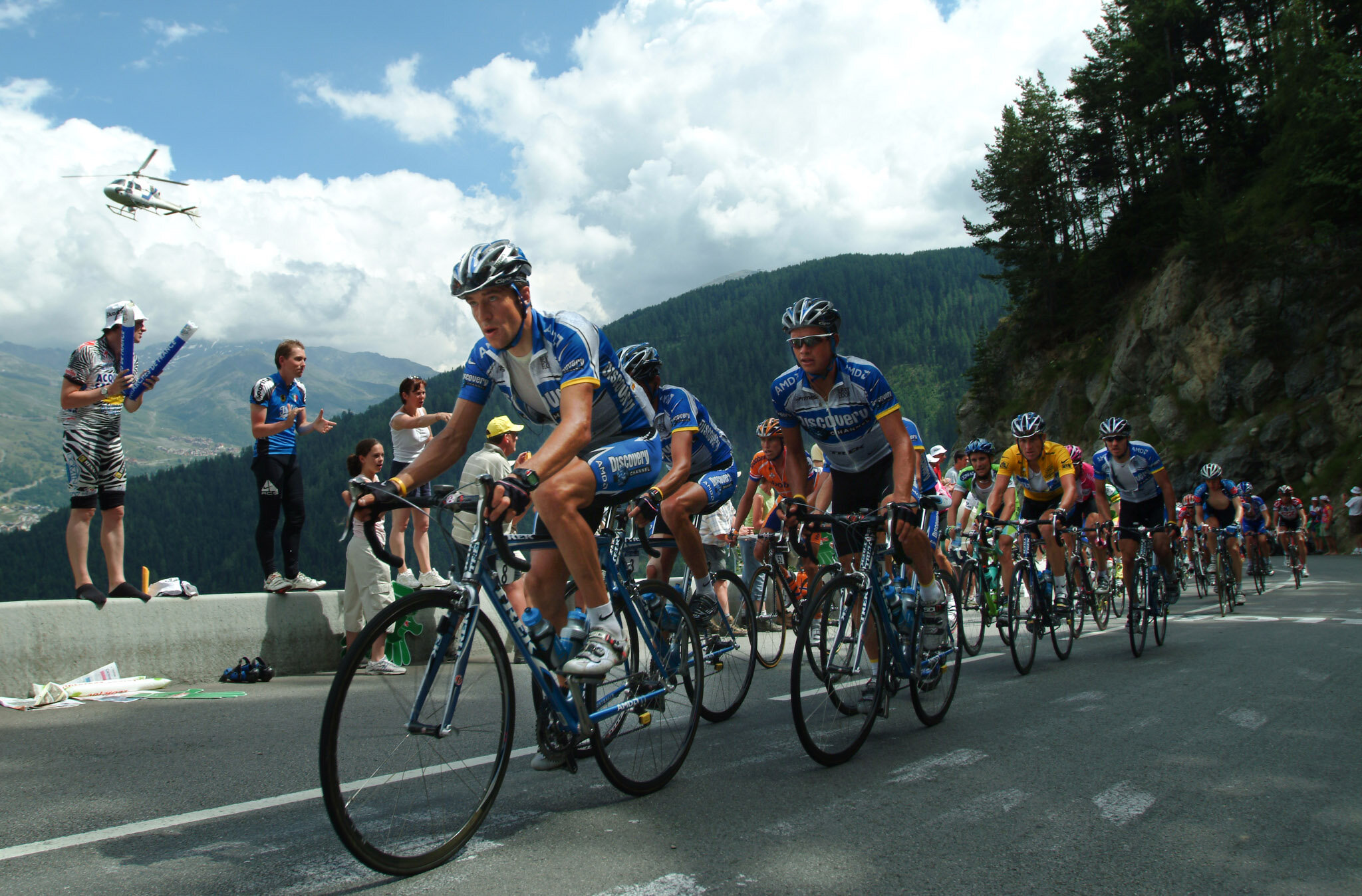    Tour de France, col du Galibier    Team U.S. Postal Service 