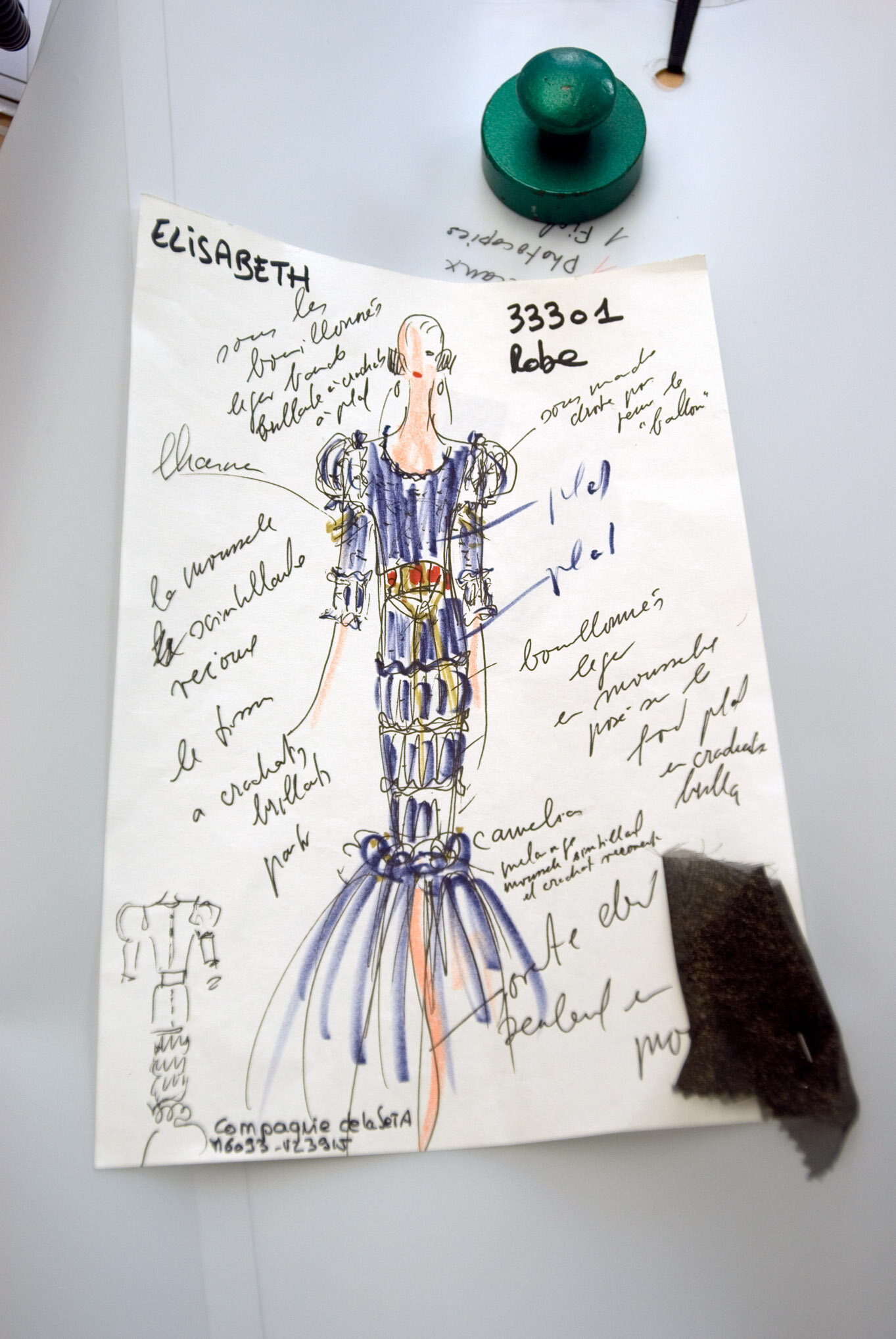    Chanel, rue Cambon, Paris    Dress sketch 
