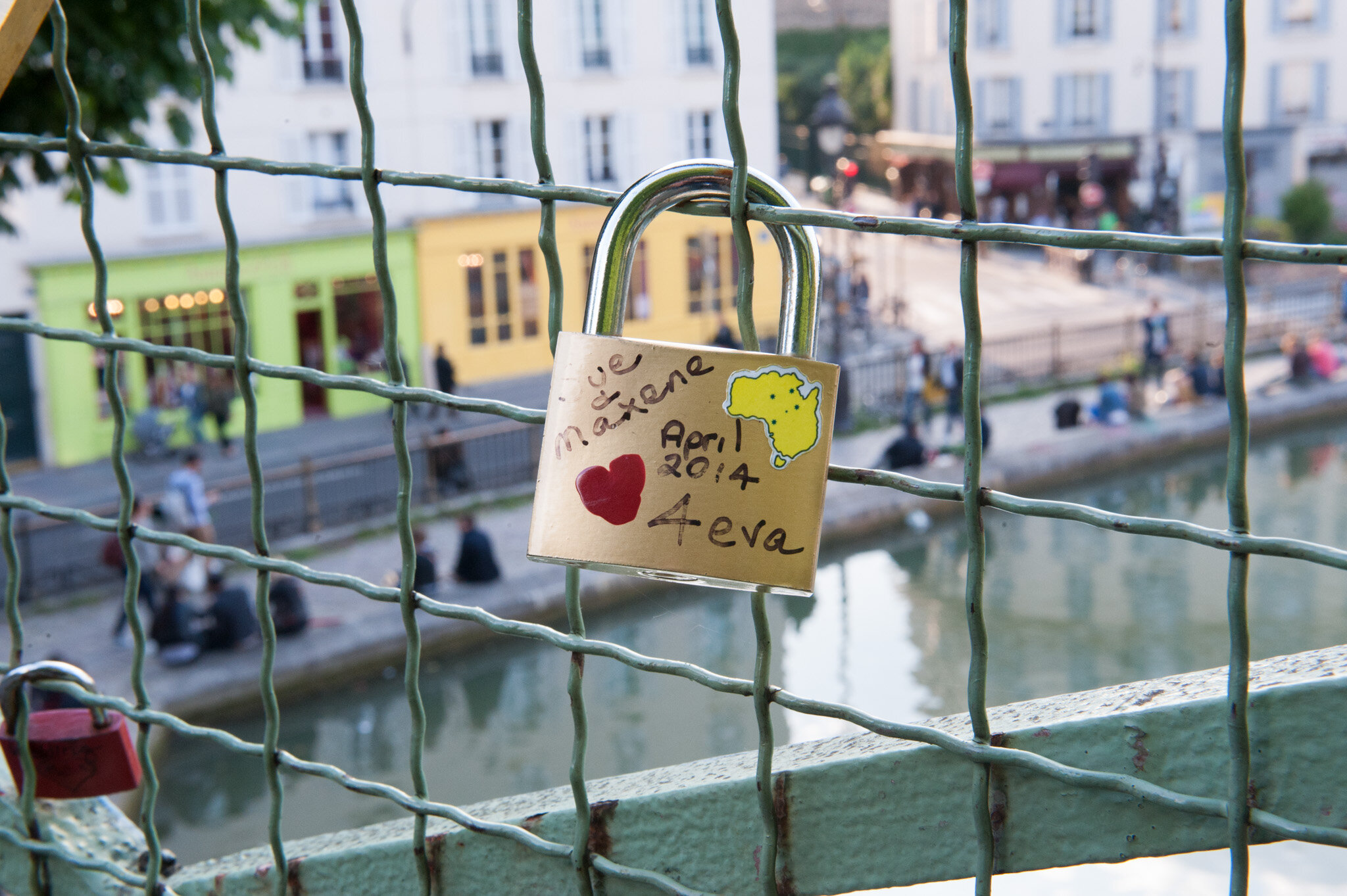    'Canal St. Martin' for National Geographic Traveler    Love lock with canal behind 