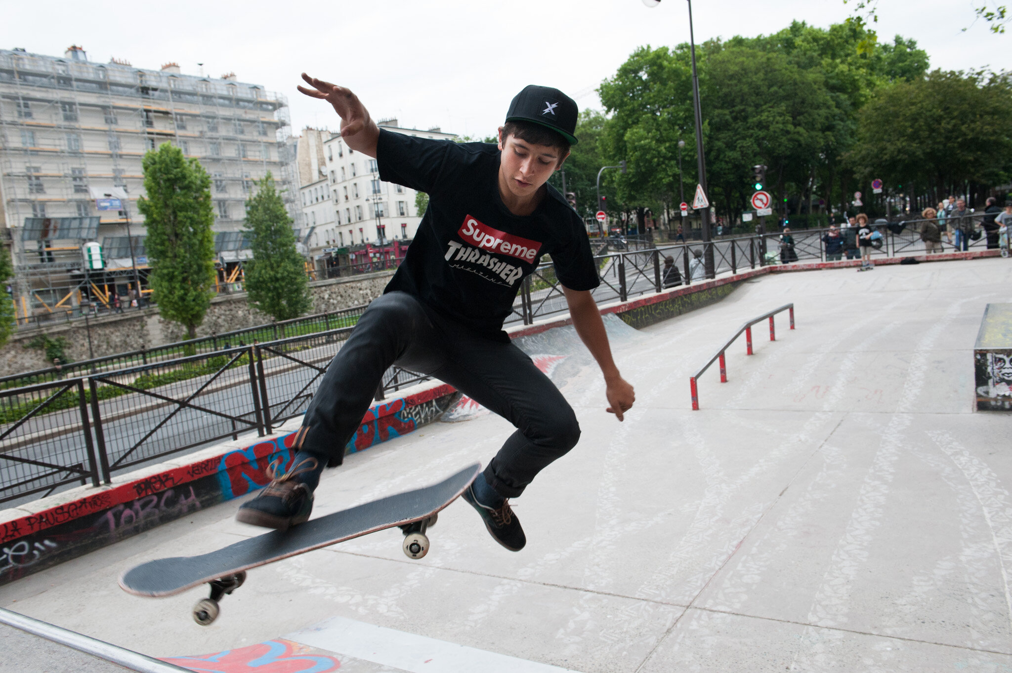   'Canal St. Martin' for National Geographic Traveler    Skaters doing tricks 