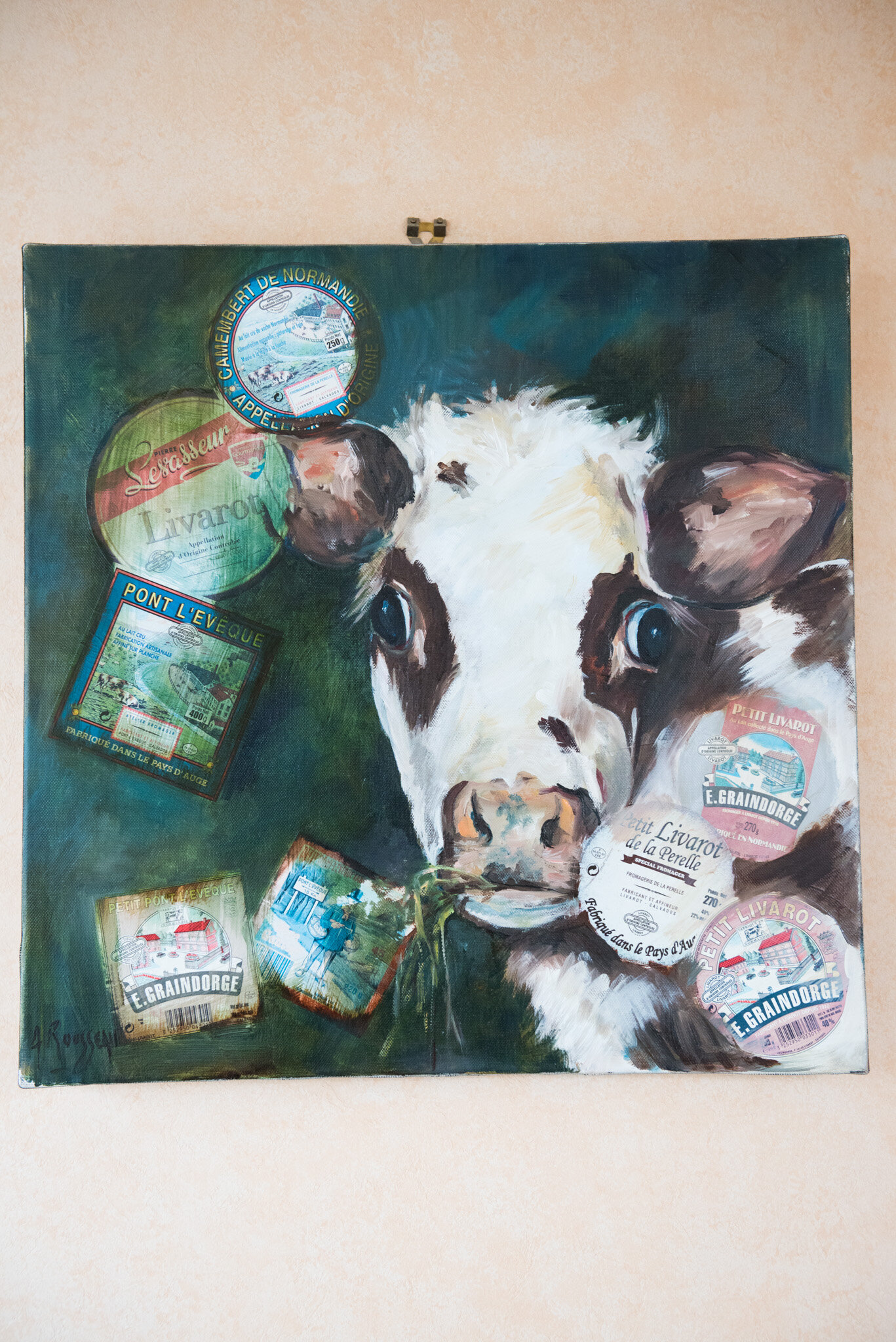    Graindorge cheese for 'Culture' U.S.    Painting showing various cheeses 