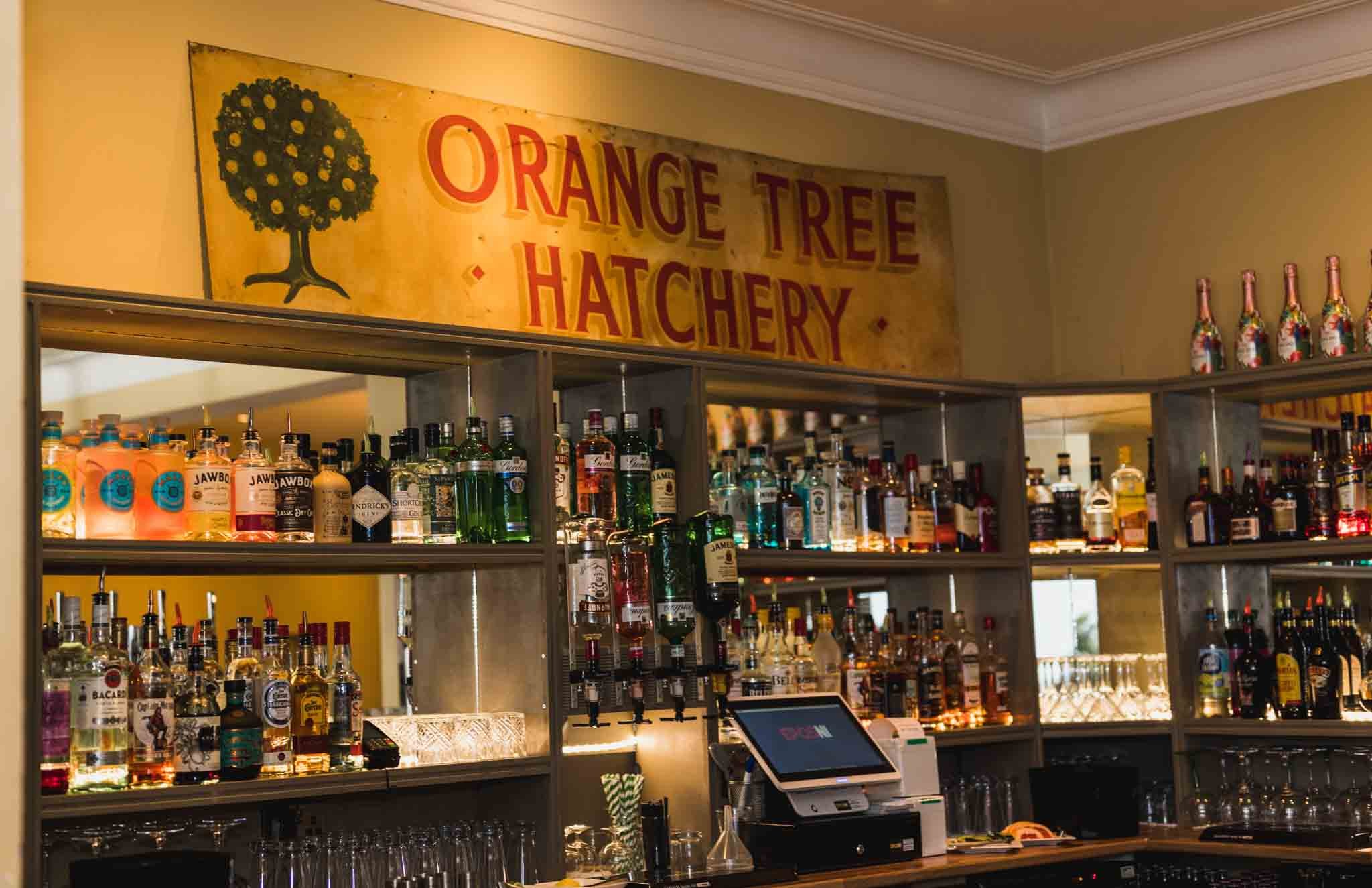  Orange tree house signage in bar in lounge 