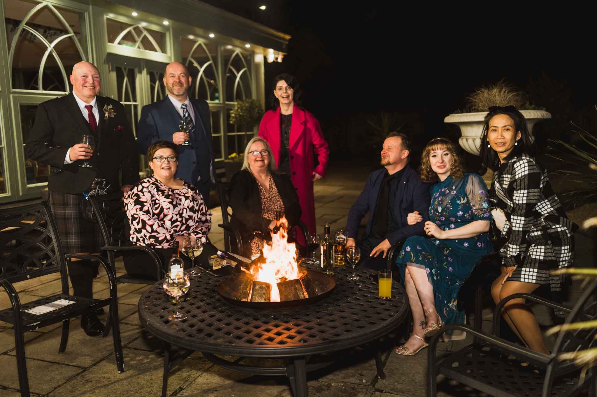  Guests at front of venue with fire lite 