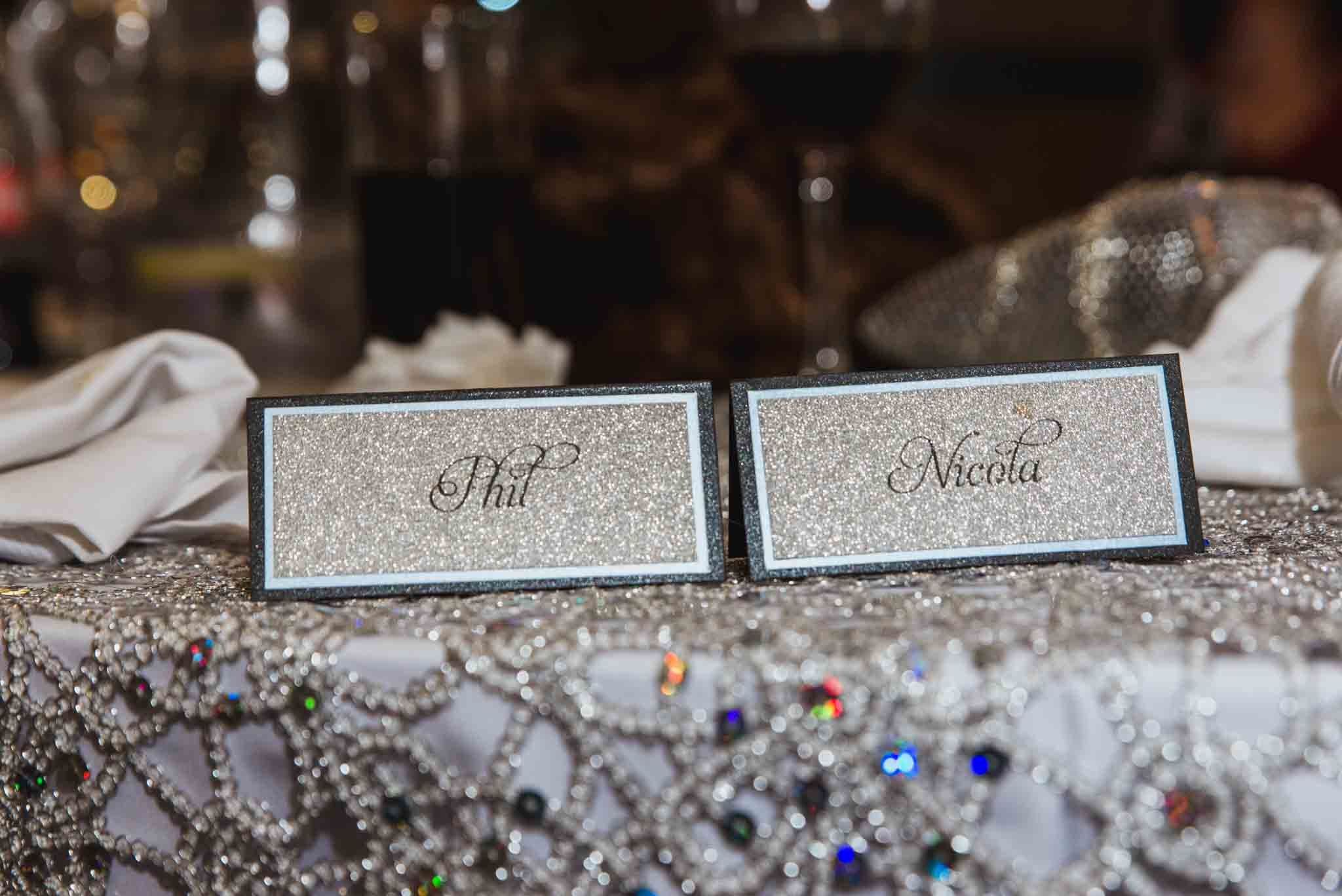 Wedding decor top top of the tabletop at the Crowne Plaza venue.