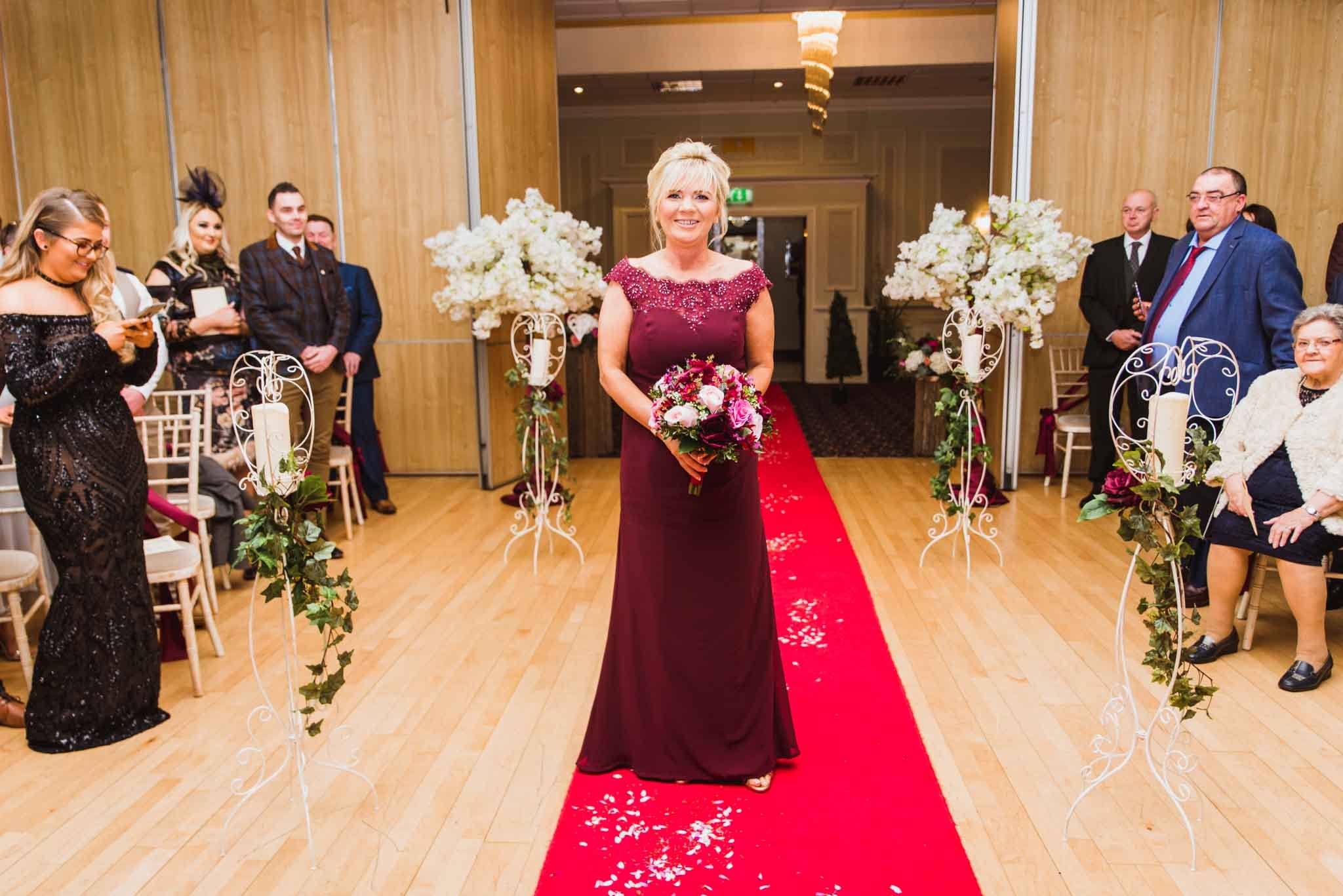 Maid of honour on the red carpet.