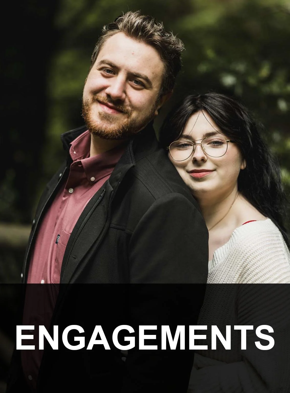 Close-up of a couple that booked a pre-wedding photo shoot.