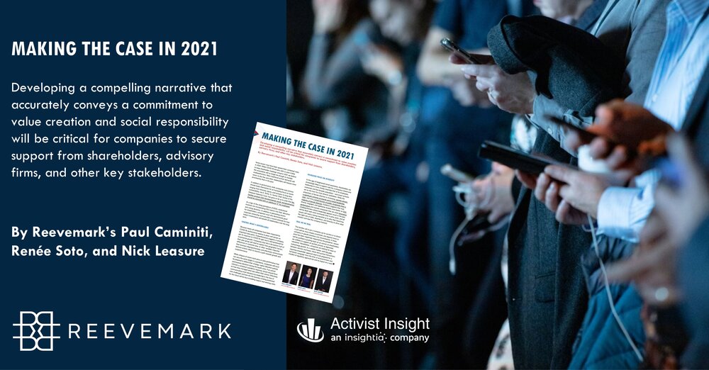 Reevemark Report in Activist Insight’s PROXY FIGHTS 2020 Report