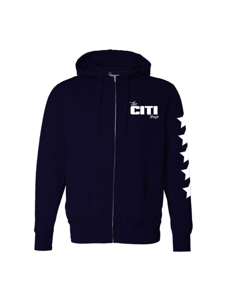 ZIP UP HOODIE - Navy — THE CITI TEAM