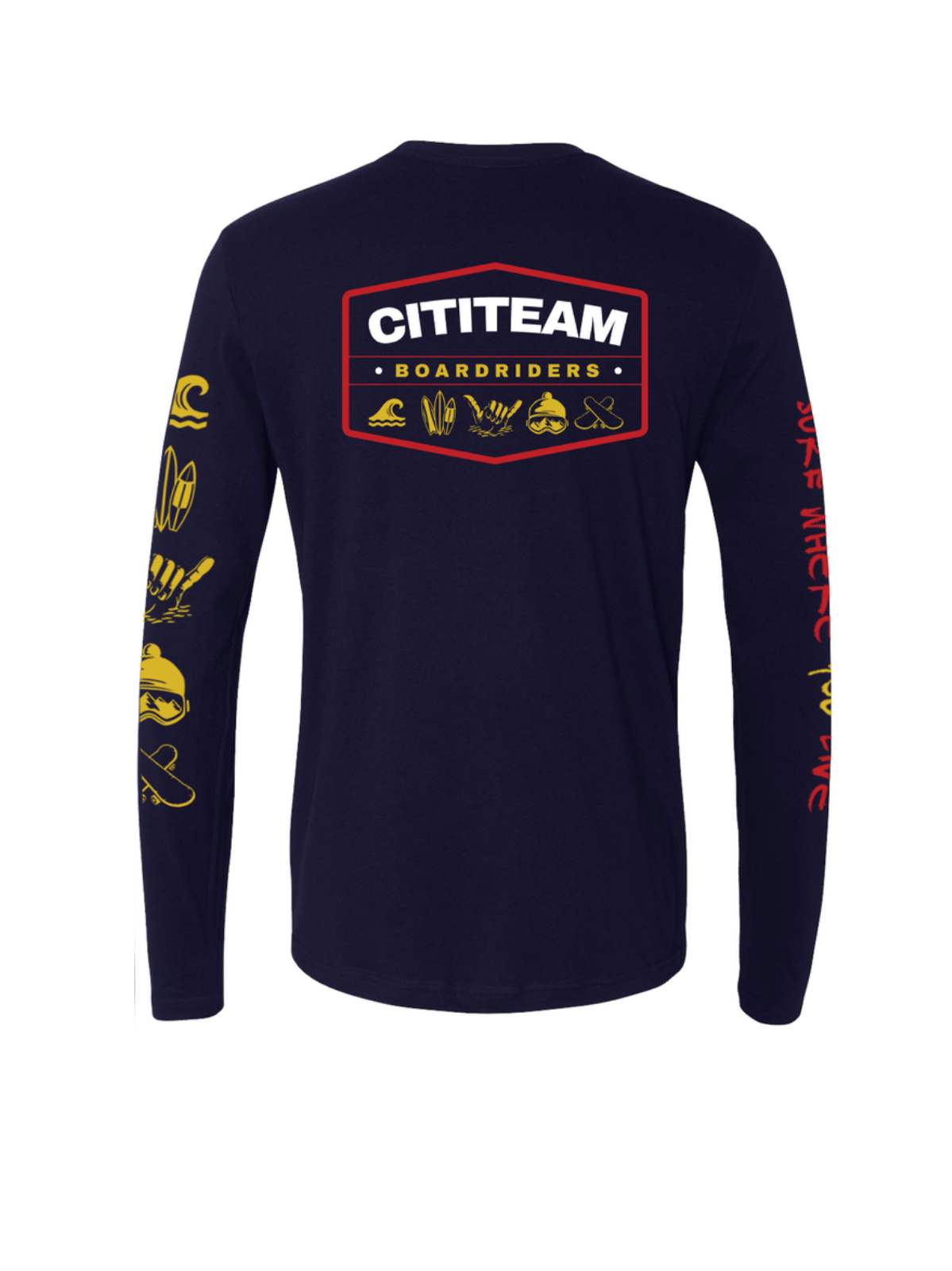 Citi Team BoardRiders Badge Premium Longsleeve Tee Navy/White/Red/Yellow