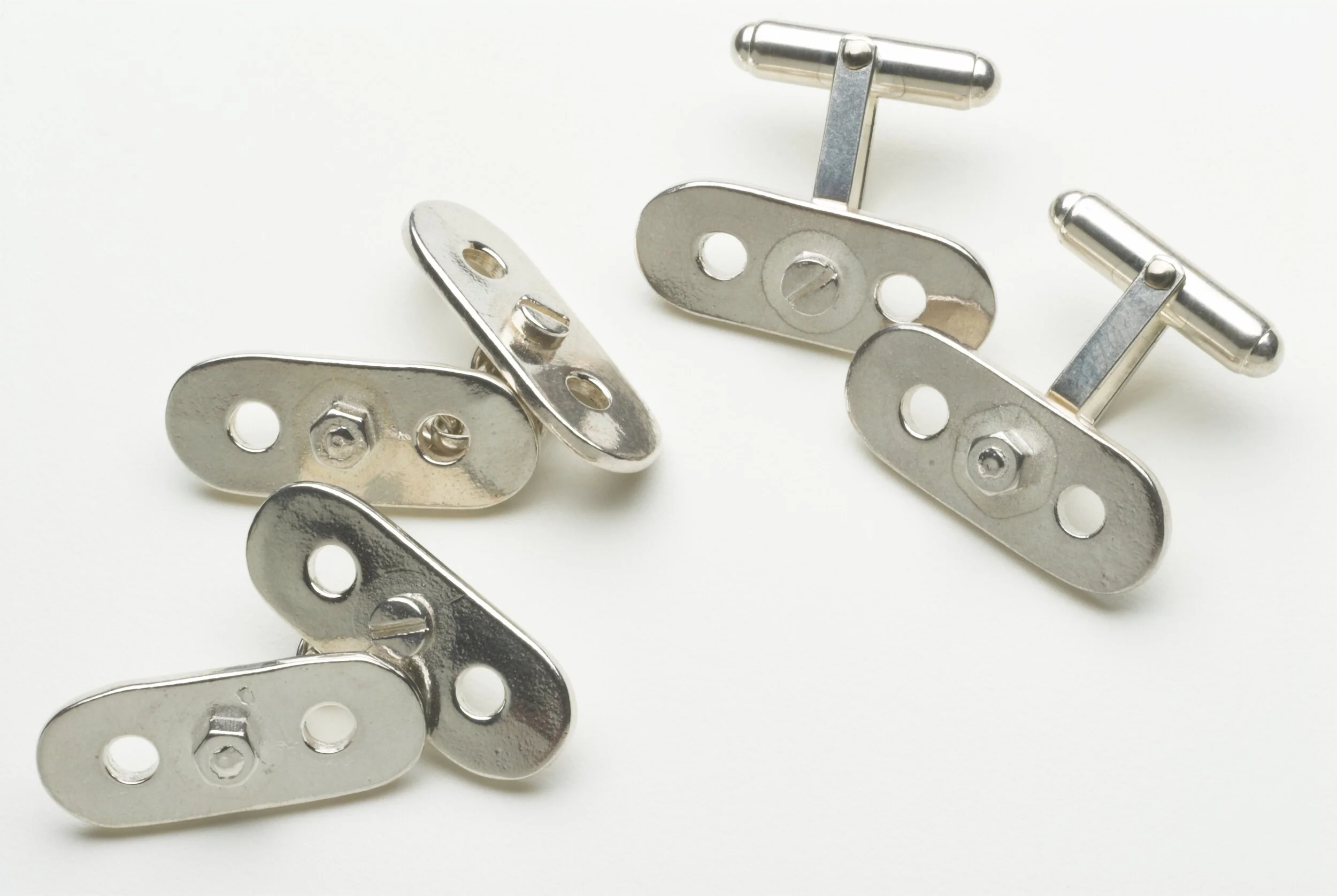 42. Silver Meccano cufflink. Hallmarked. £59. with chain £65..jpg
