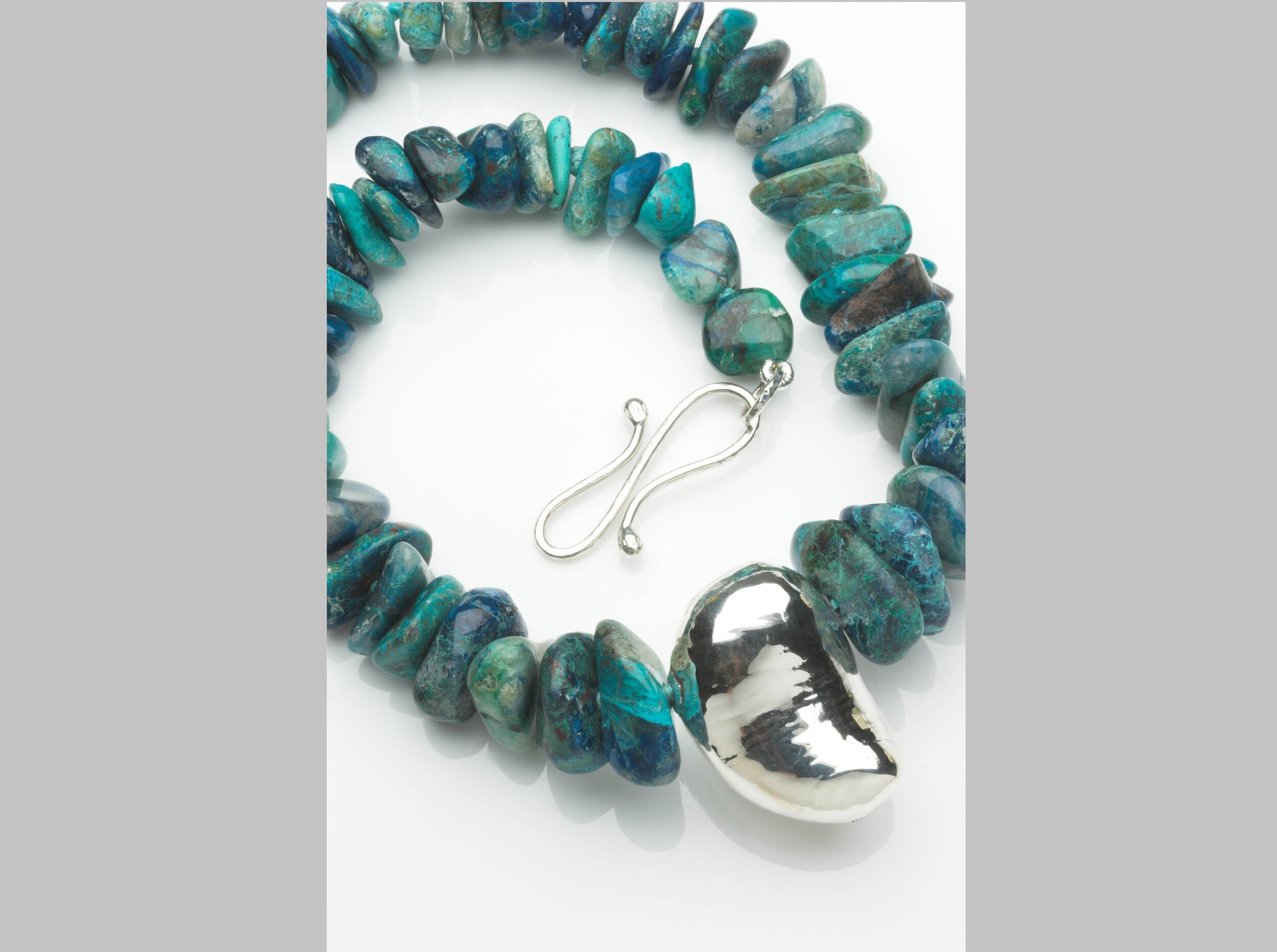 Chrysocolla Necklace with Hallmarked Silver shape £640.jpg