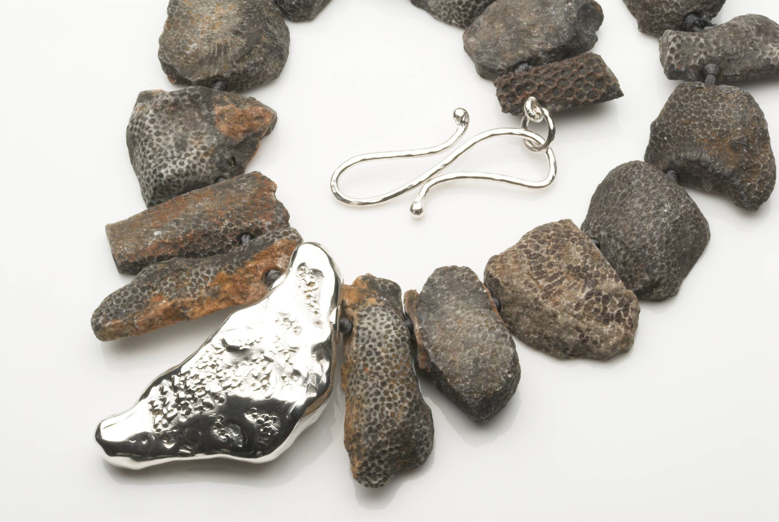 Fossilized coral with hallmarked silver shape. £890 - Copy.jpg