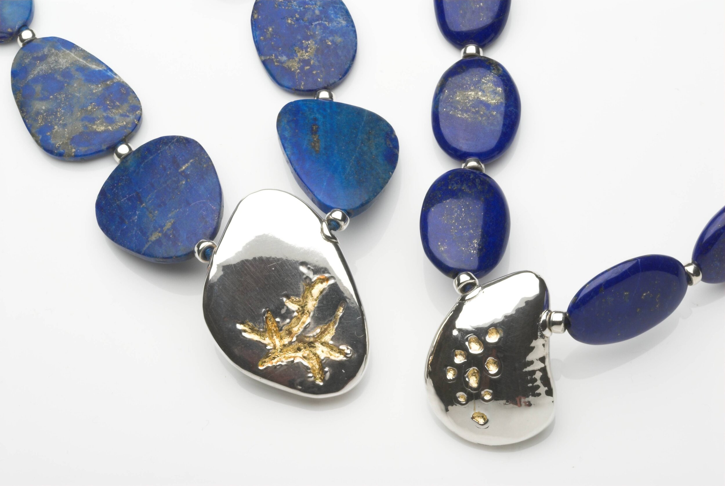 Two Lapis Lazuli necklaces with gold leaf inlay £850 and £790.jpg