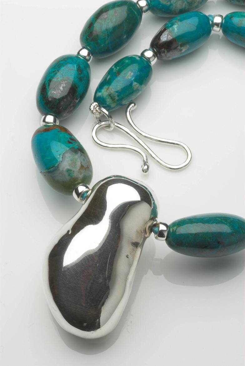 Chrysocolla and Silver Necklace.£940.jpg