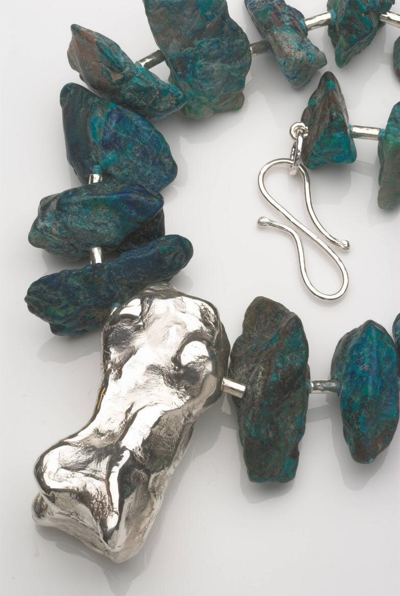 Chrysocolla and Silver Necklace by Simone Micallef. £890.jpg