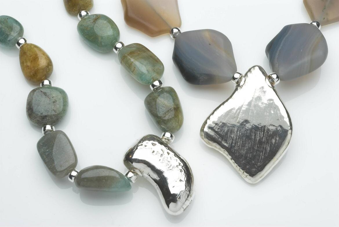 Aquamarine and Agate Necklaces with Silverby Simone Micallef. £590 and 3570.jpg