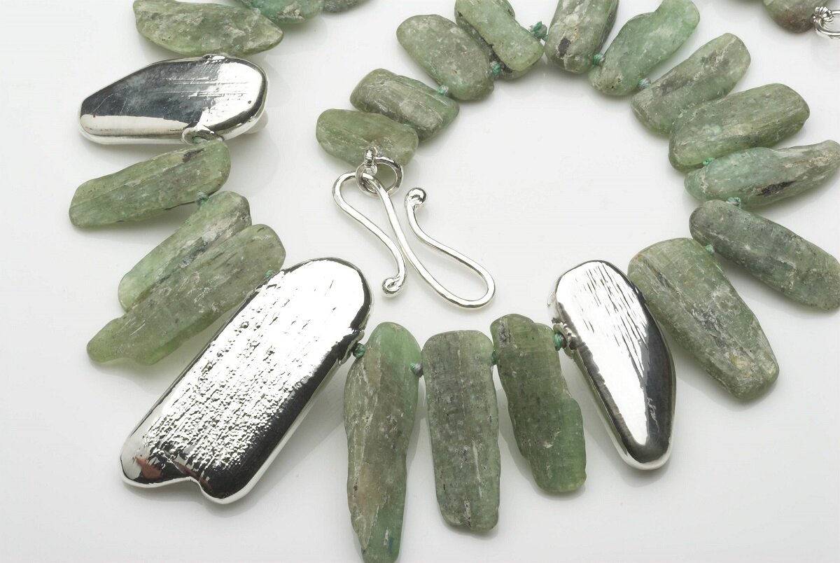 Green Kyanite Necklace with Hallmarked Silver.jpg