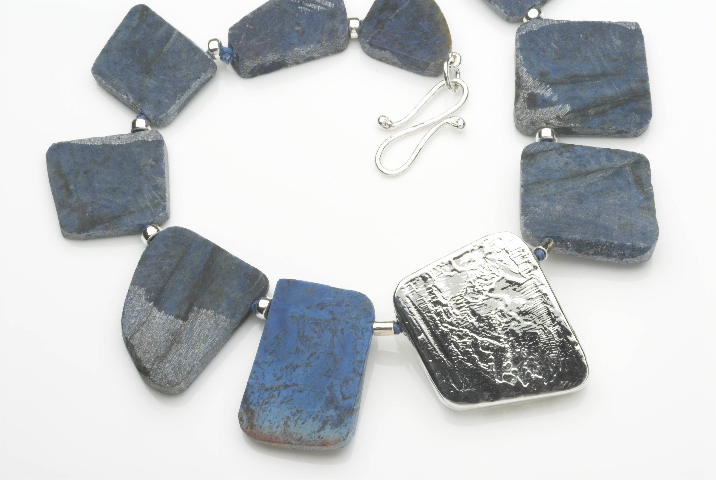 Dimortierite Necklace with hallmarked silver shape ££740.jpg
