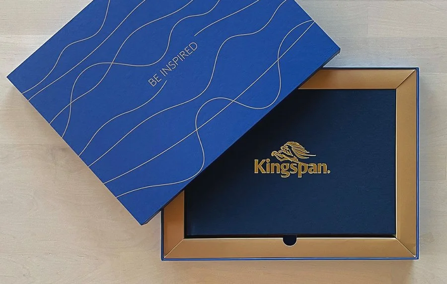 Kingspan Be Inspired book design in giftbox - The Projects