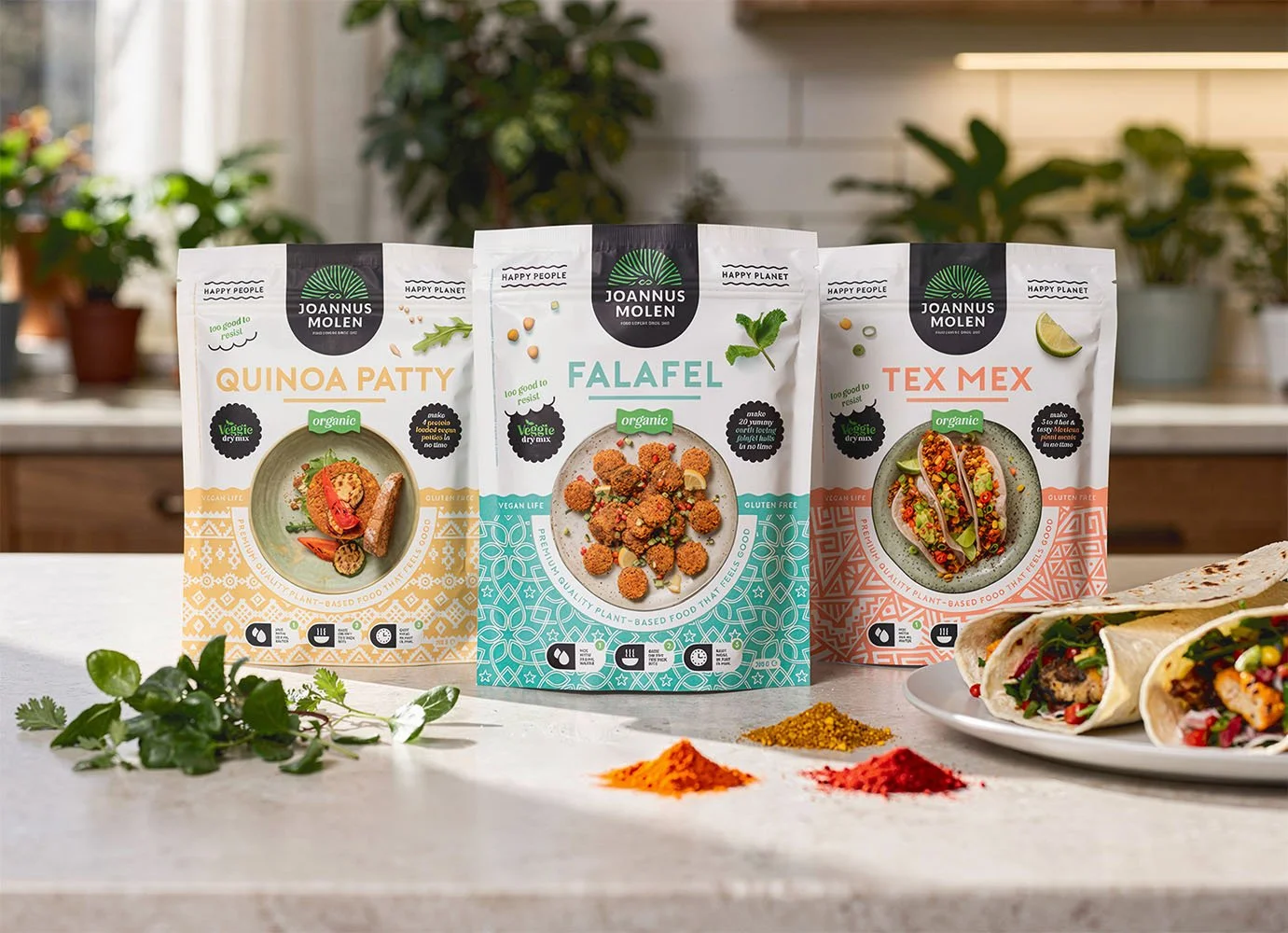 Brand identity Joannusmolen Organic Foods
