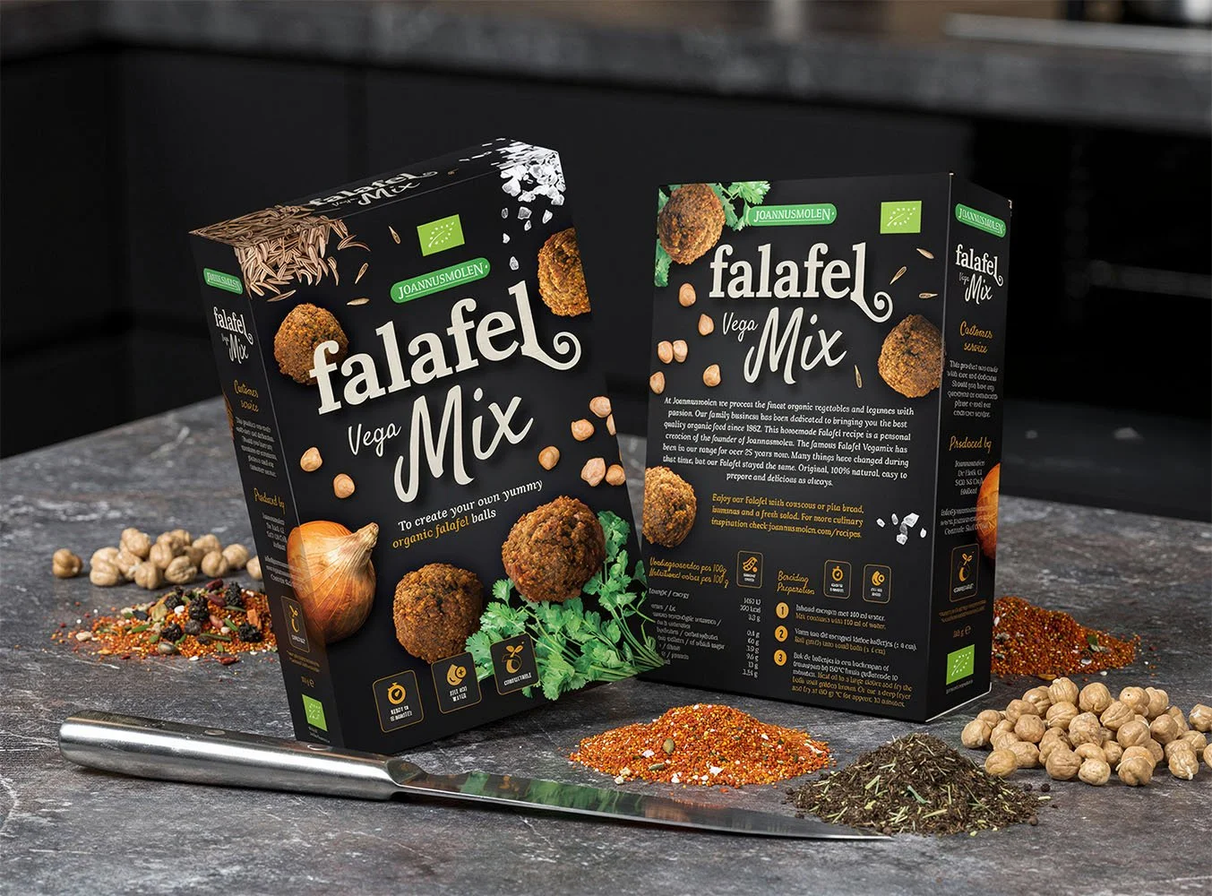 Packaging design plant-based falafel