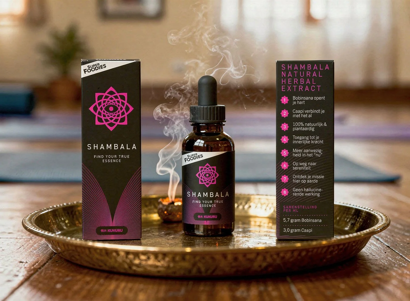 Shambala micro-dosing merkidentiteit & packaging