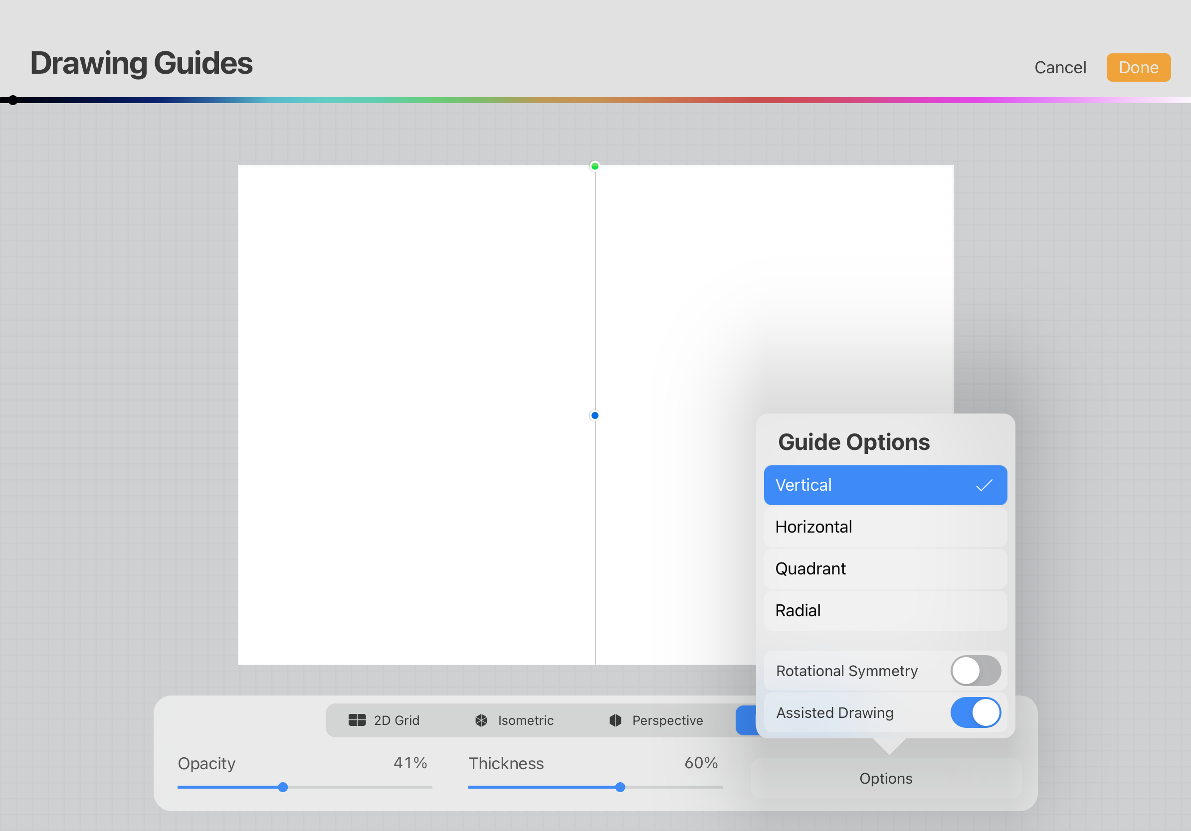 Go to Symmetry > Options > Assisted Drawing > Vertical   This will allow you to draw a shape with the symmetry function so that the final shape is perfectly symmetrical.