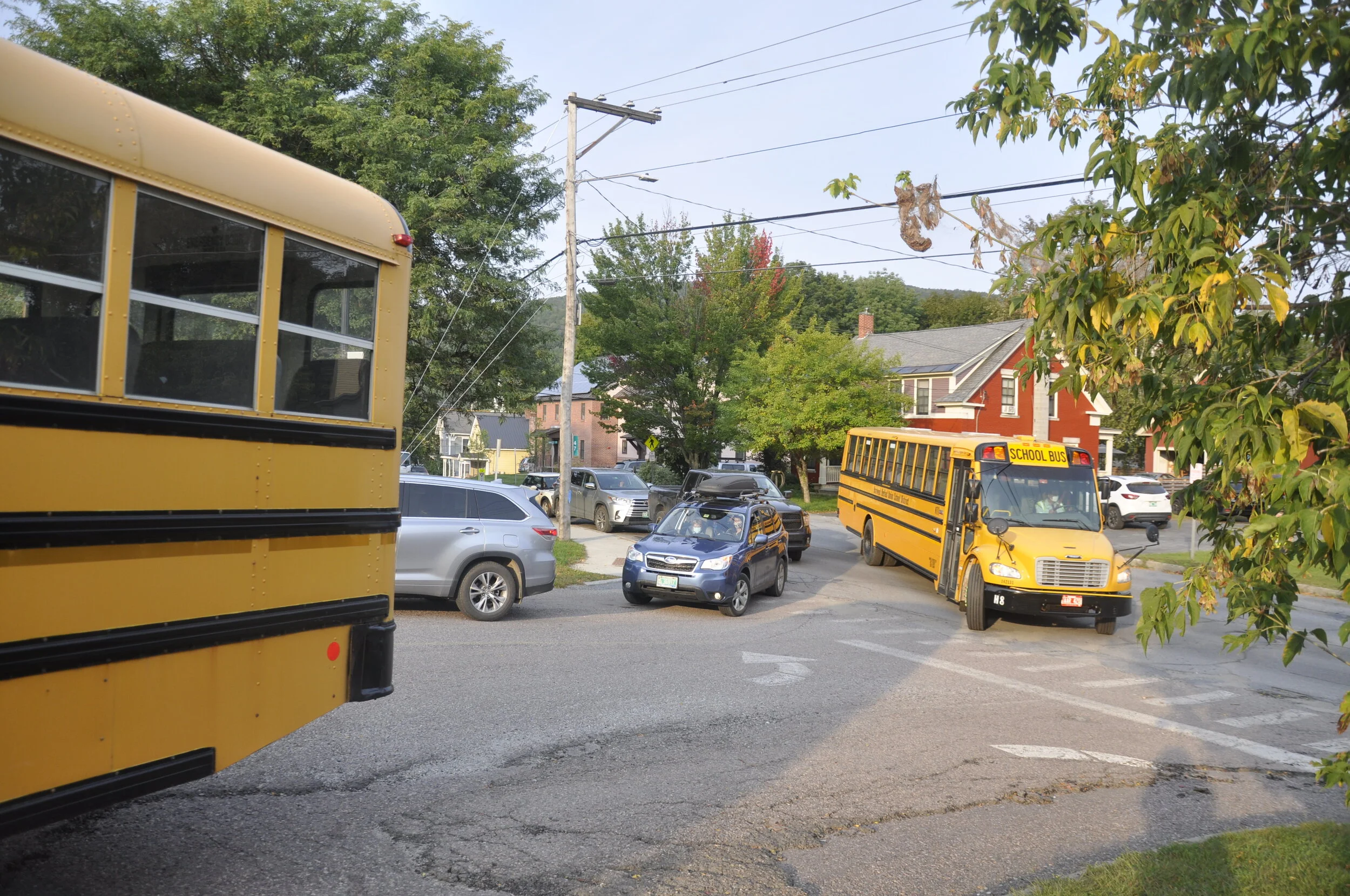   School buses haven't been on the roads since March 13 when schools closed for in-person instruction due to COVID-19. Photo by Lisa Scagliotti.  