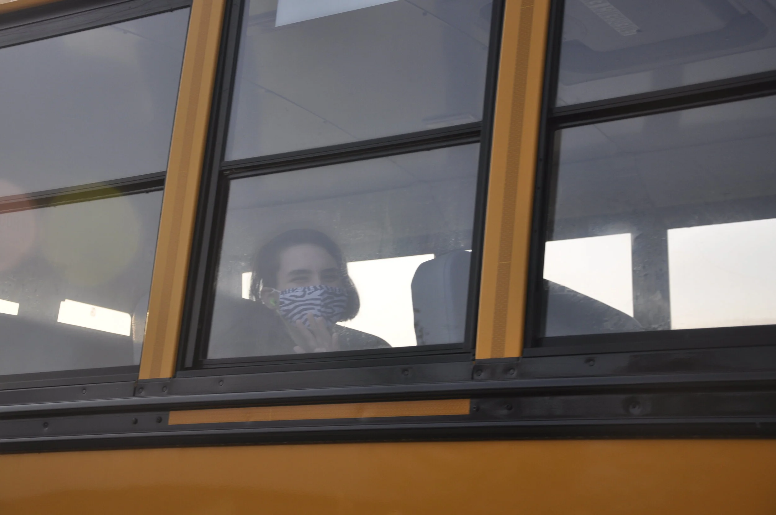   Just a few students rode on to Harwood Union High School. Photo by Lisa Scagliotti.  
