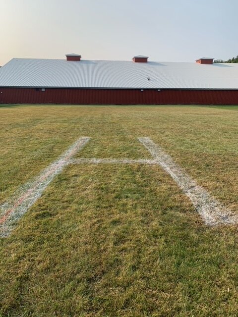   'H' marks the spot for the chopper landing pad in the field beside the Ice Center. Courtesy photo.  