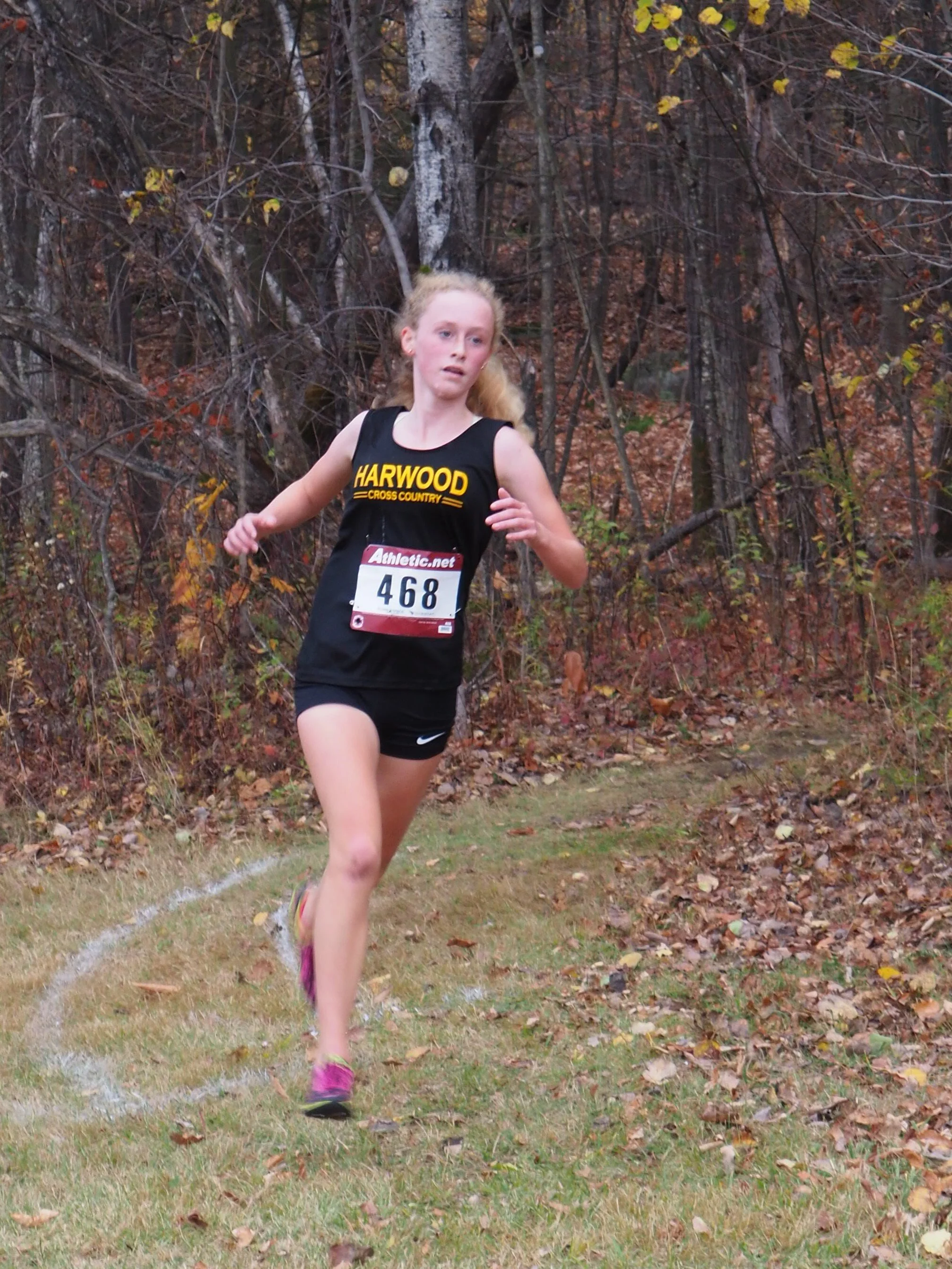   Freshman Julia Thurston powers through the Spaulding course. Photo courtesy the Zetterstrom family.  