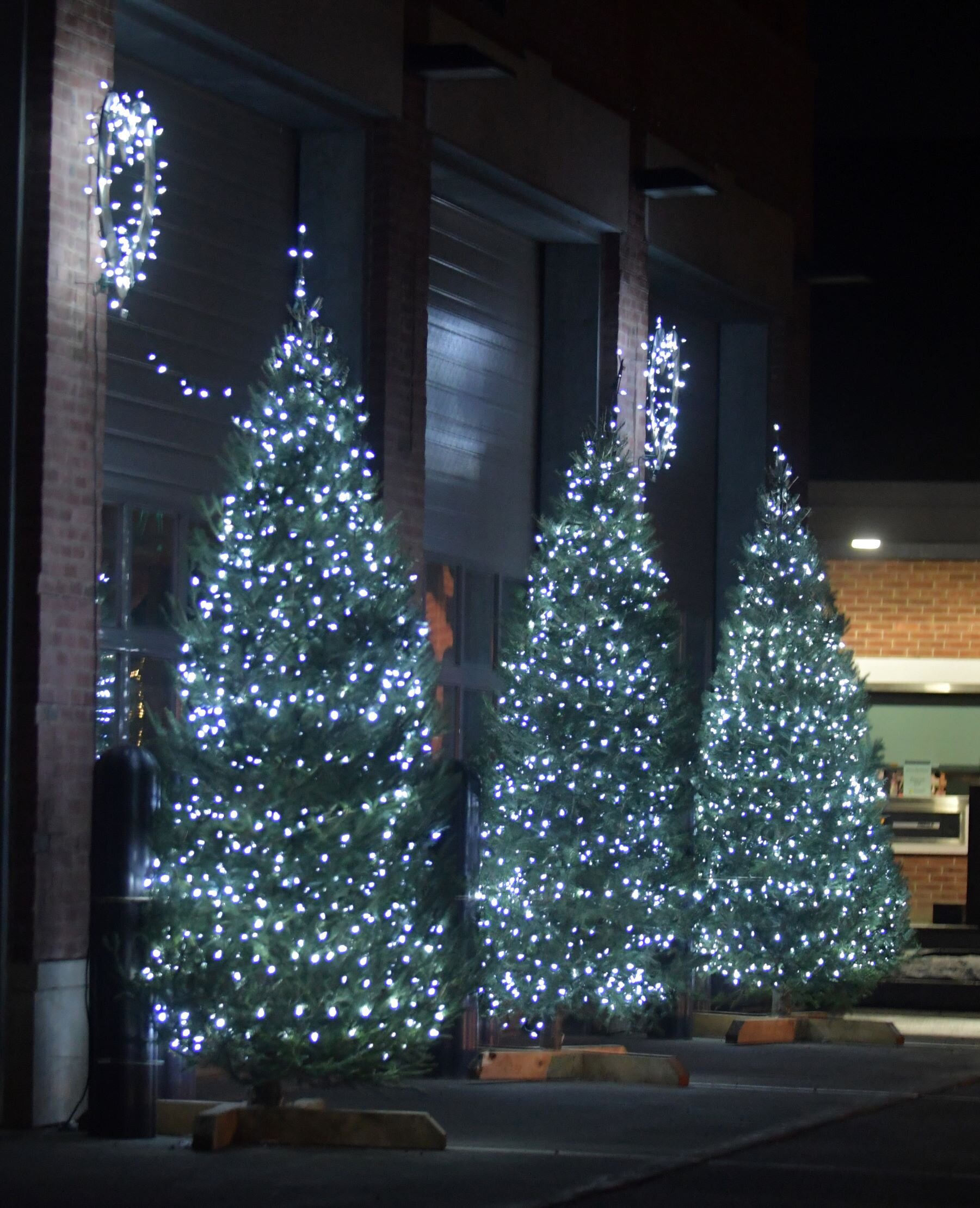   Waterbury Fire Department’s Main Street station is decked out as #vtlightstheway. Photo by Gordon Miller.  