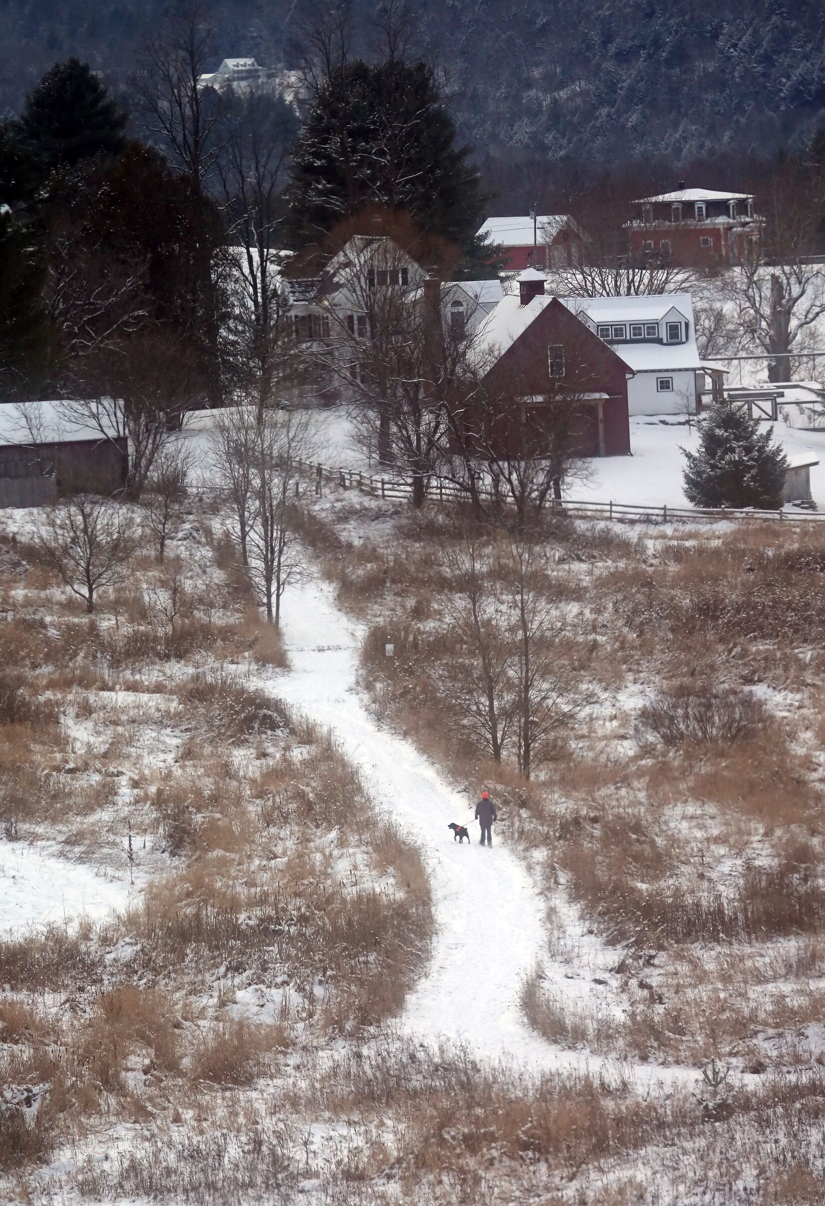   Post-Christmas stroll on the Community Path. Photo by Gordon Miller.   