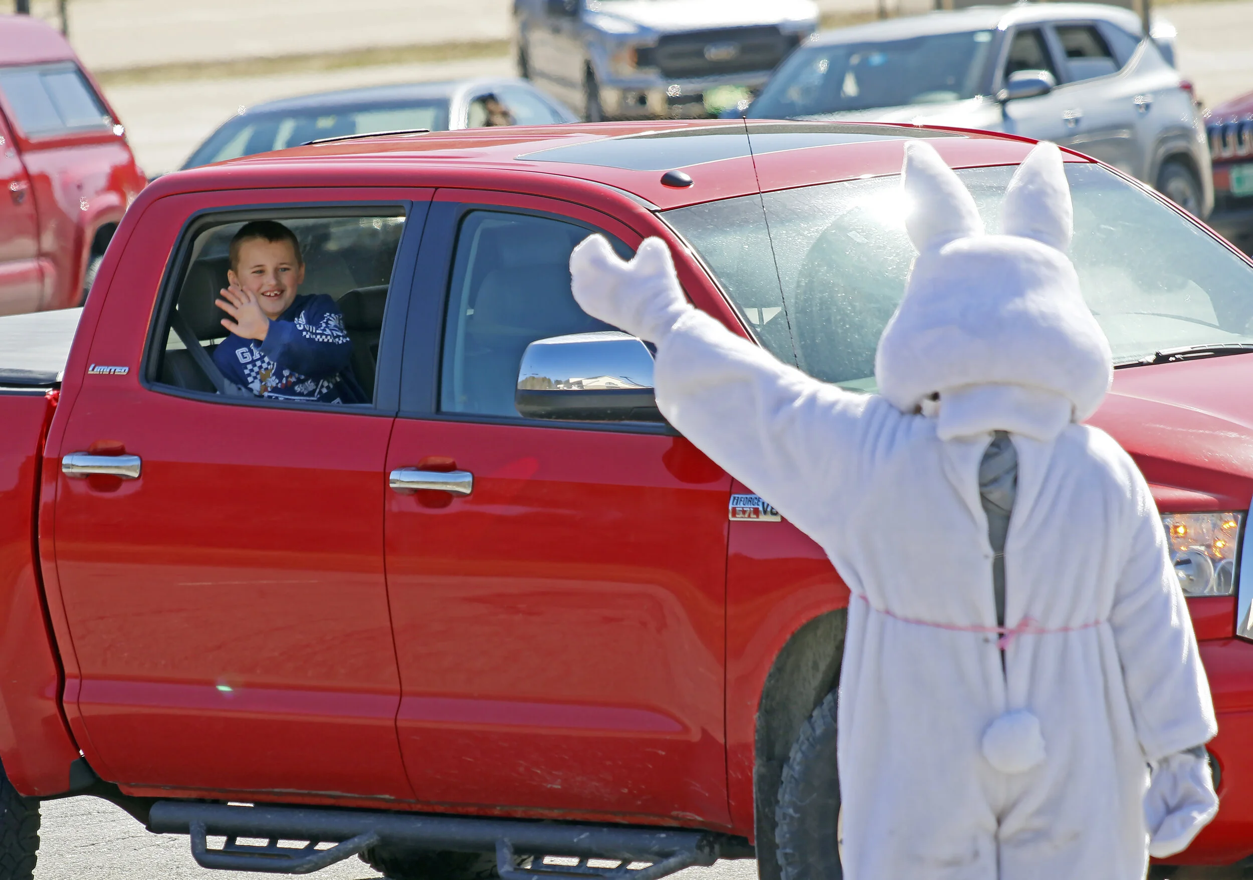  Many youngsters were enthusiastic at a safe distance. Photo by Gordon Miller 