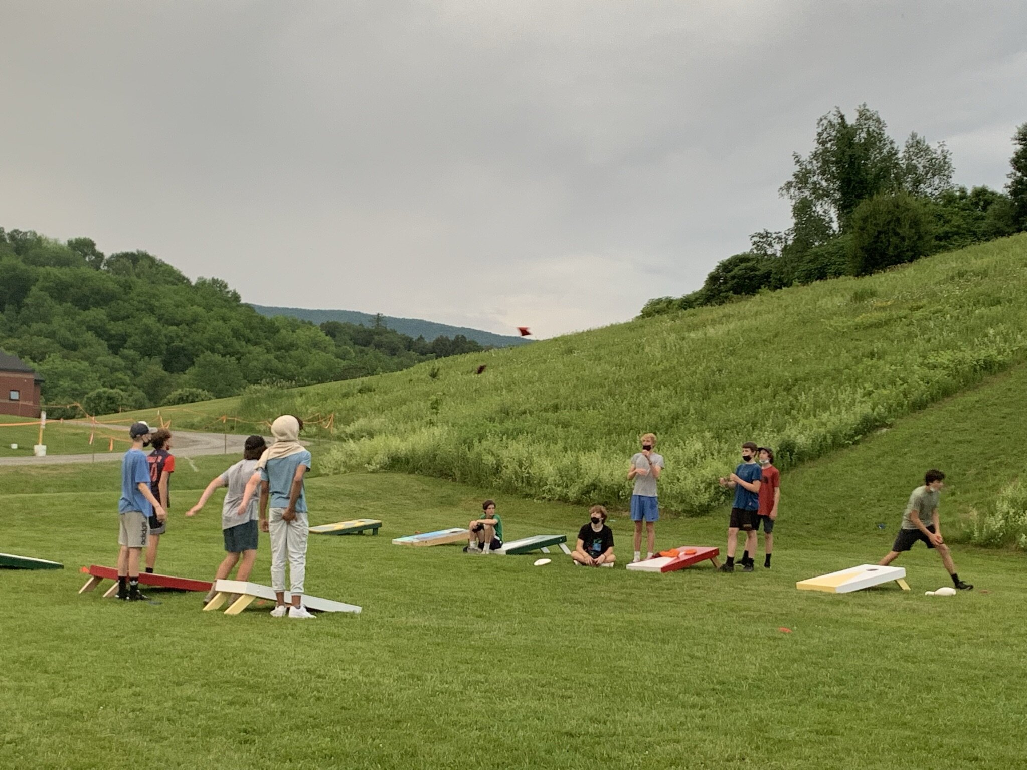The corn hole court was popular. Photo by Lisa Scagliotti