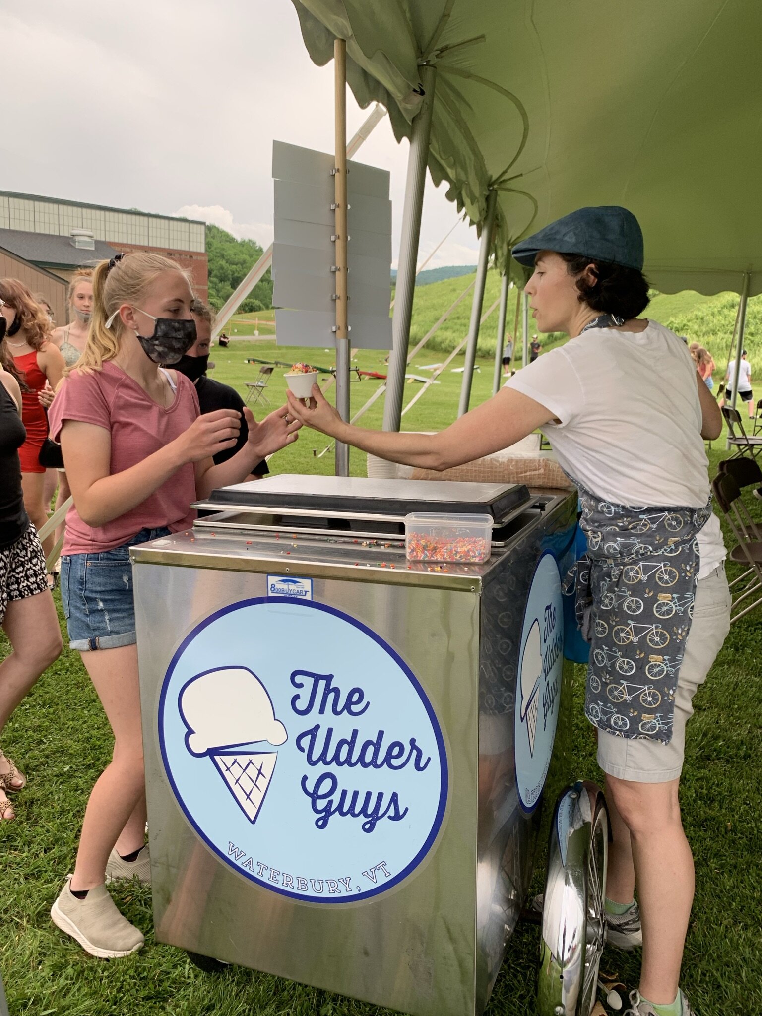 Katya d’Angelo makes a visit with The Udder Guys ice cream trike. Photo by Lisa Scagliotti