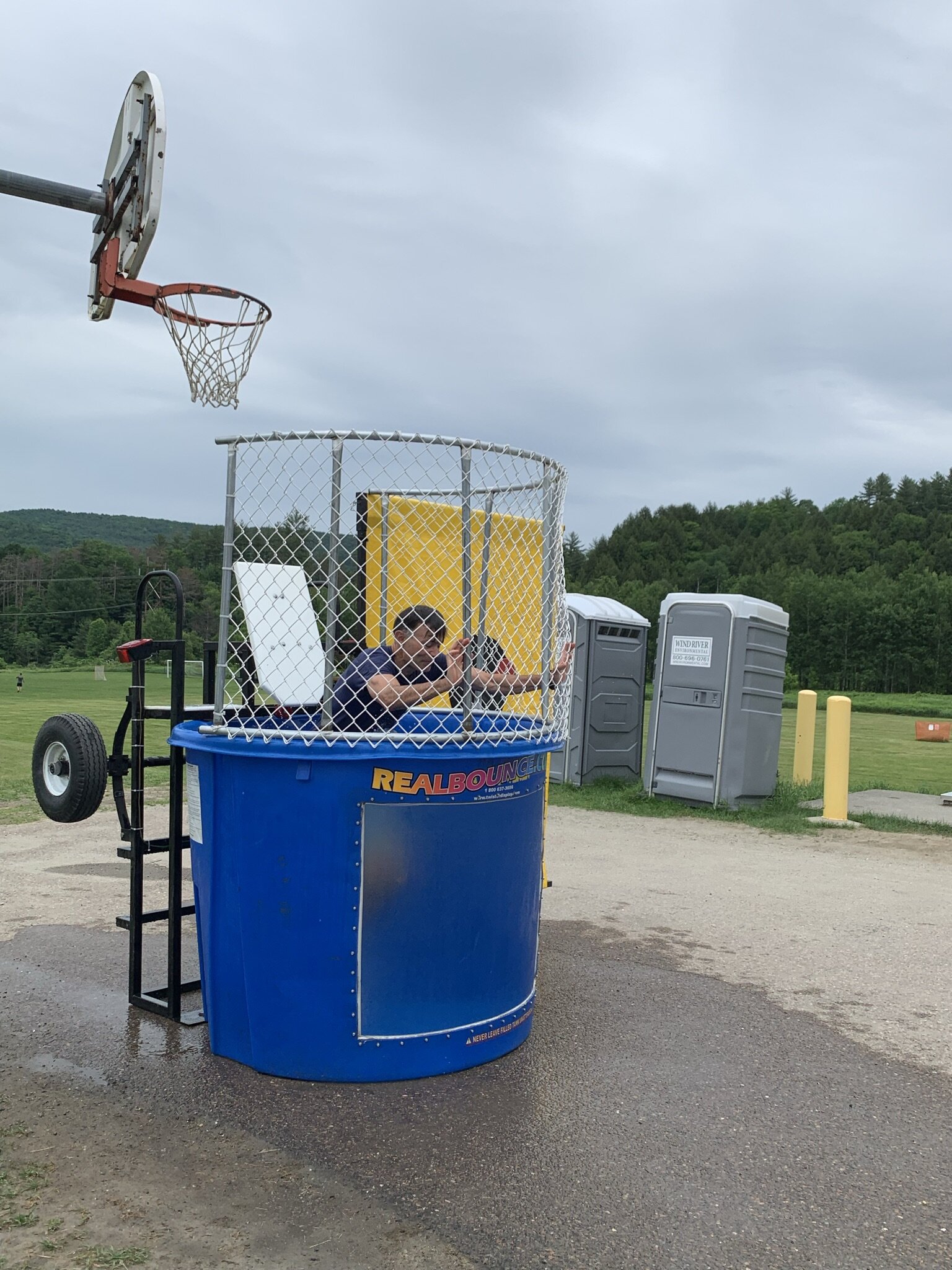 Math teacher Eric Eley may have lost count of how many times he got dunked. Photo by Lisa Scagliotti