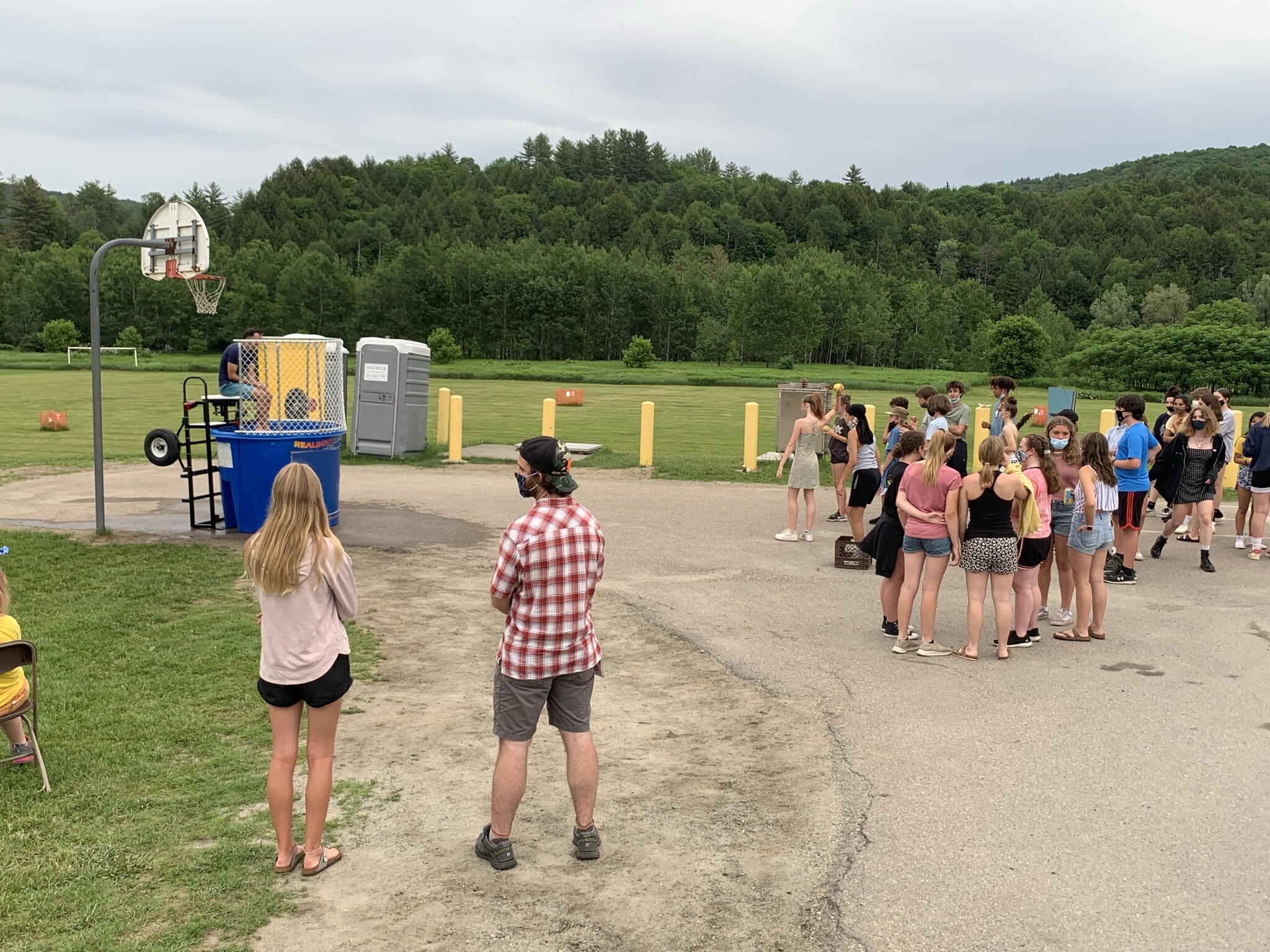 Festivities begin at the dunk tank before pizza, ice cream and music with a DJ under the tent. Photo by Lisa Scagliotti