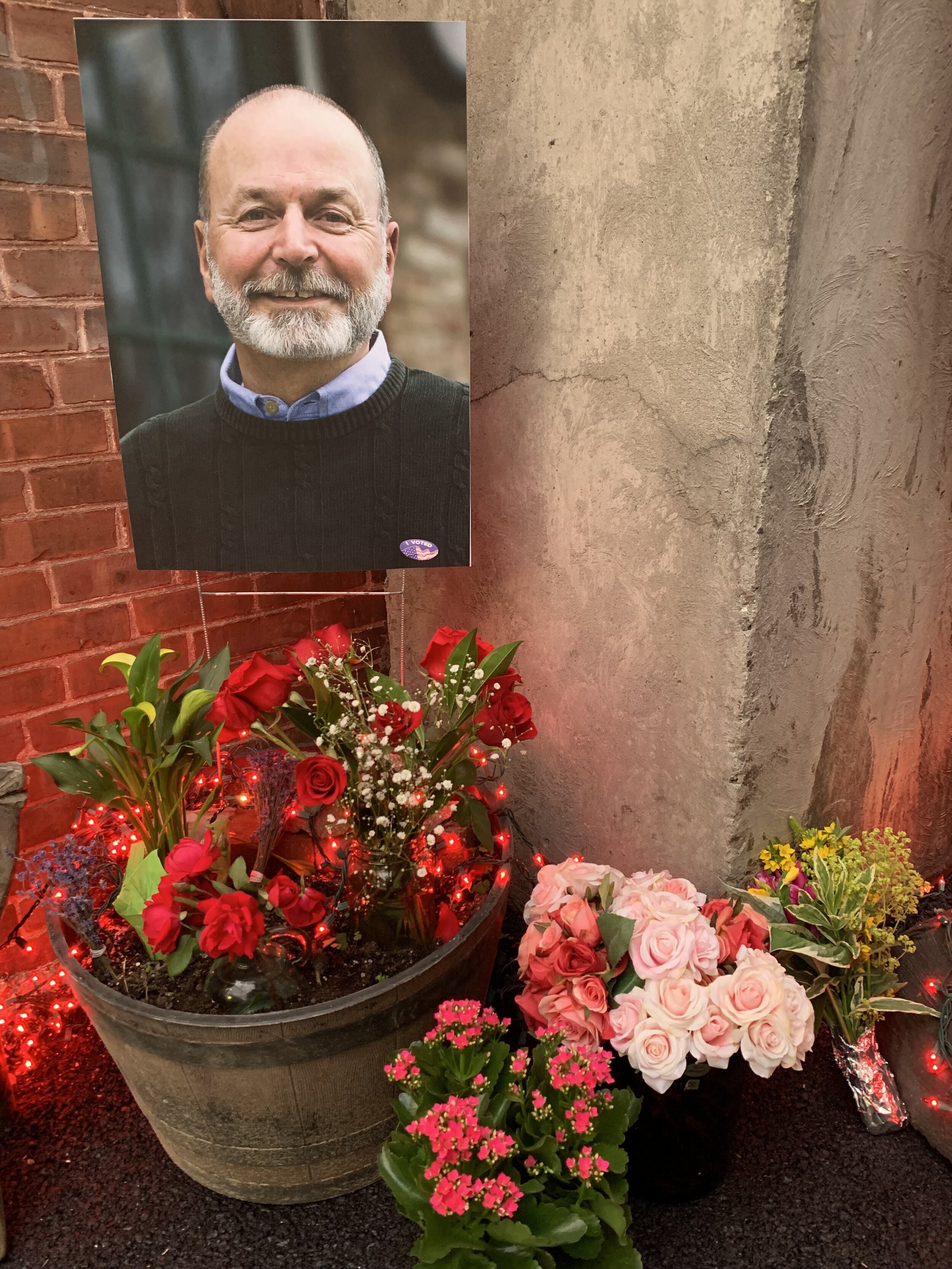   Jack Carter memorial portrait detail. Photo by Lisa Scagliotti.  