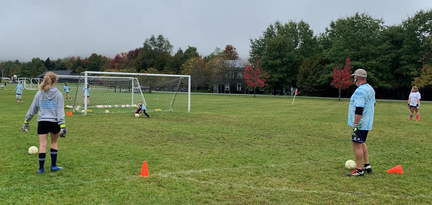   Goalie practice. Photo by Lisa Scagliotti  